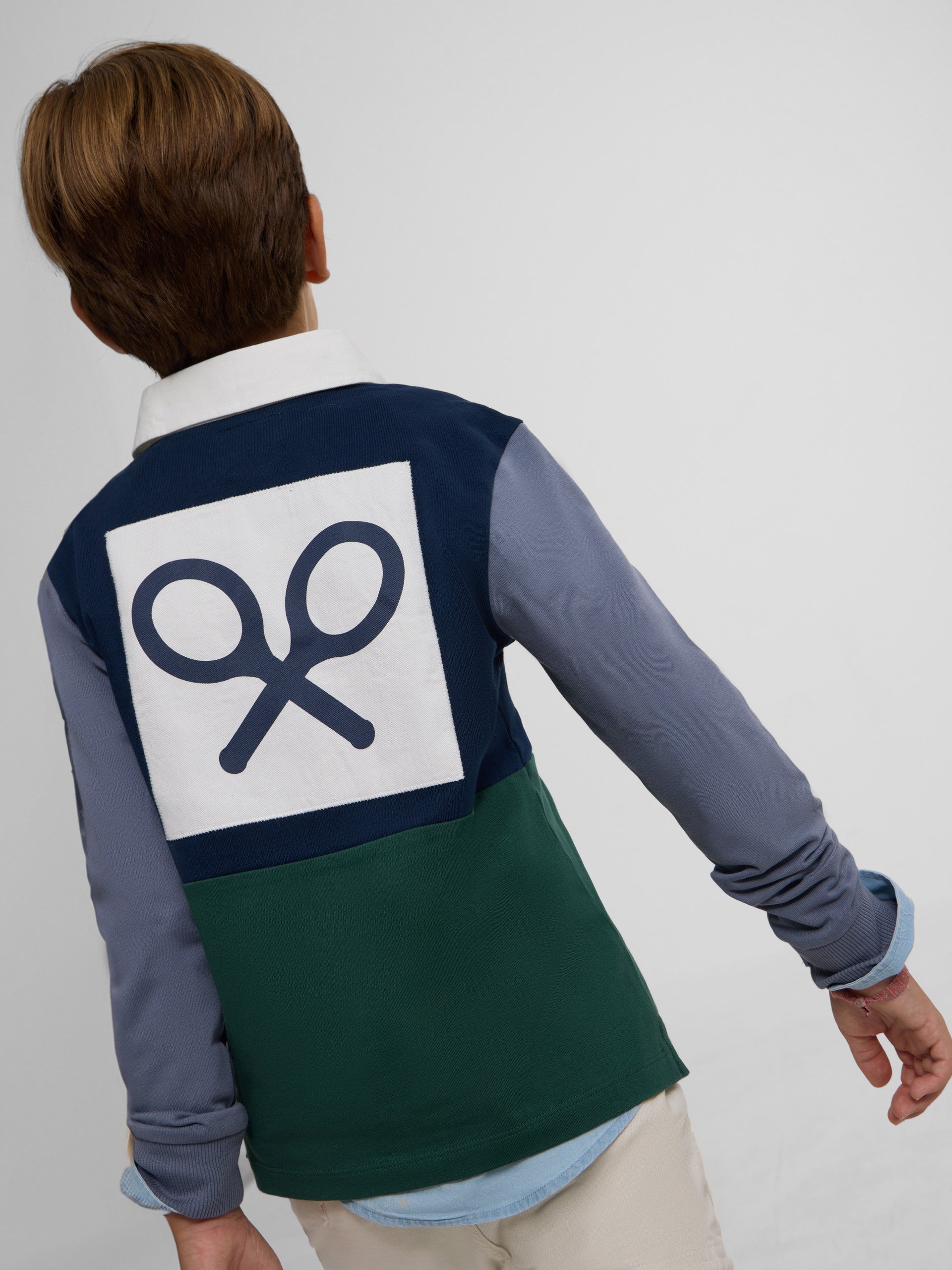 Polo kids clasico rugby multicolor azul marino