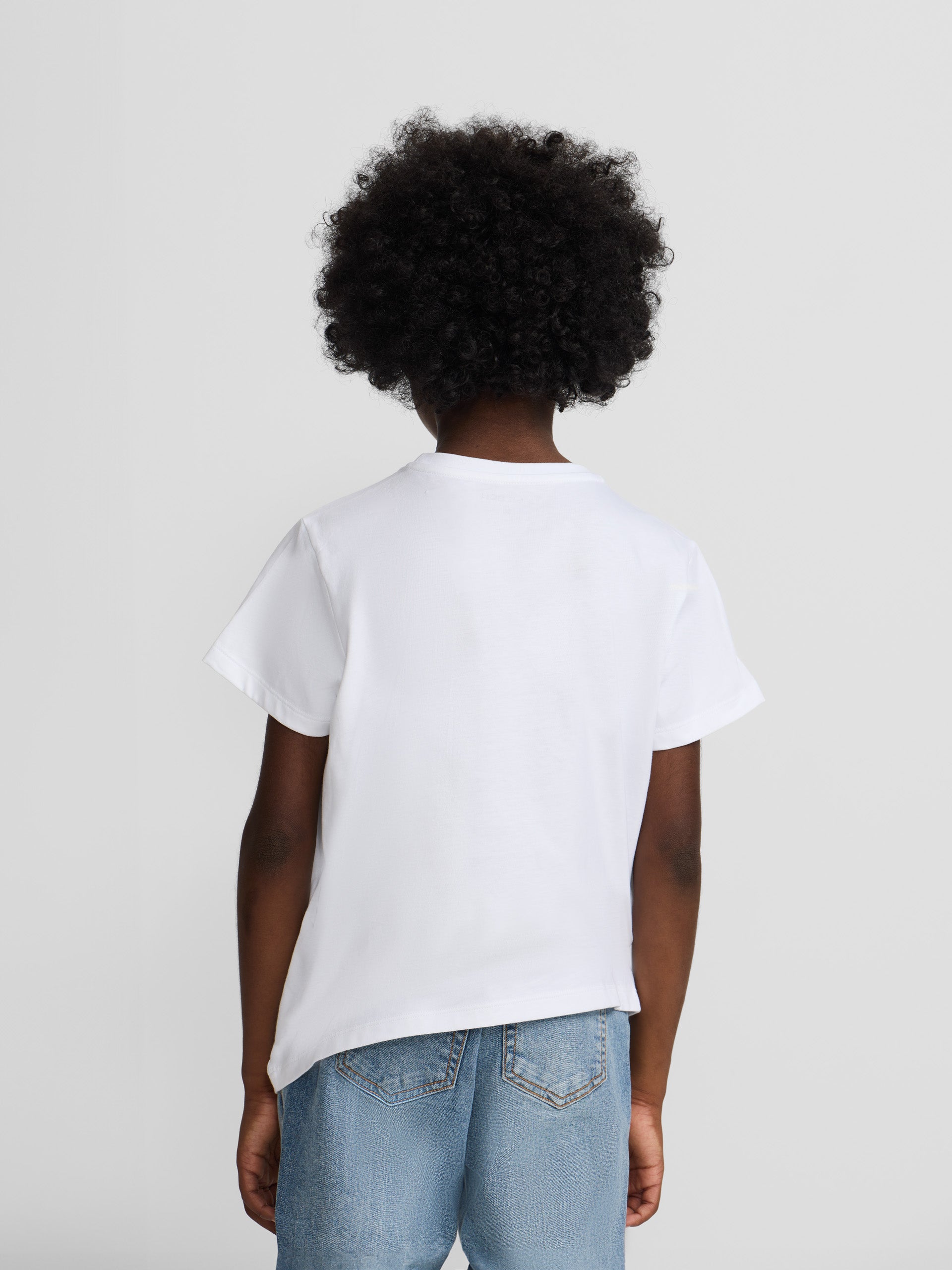 T-shirt criança raquete meia multicolor branca