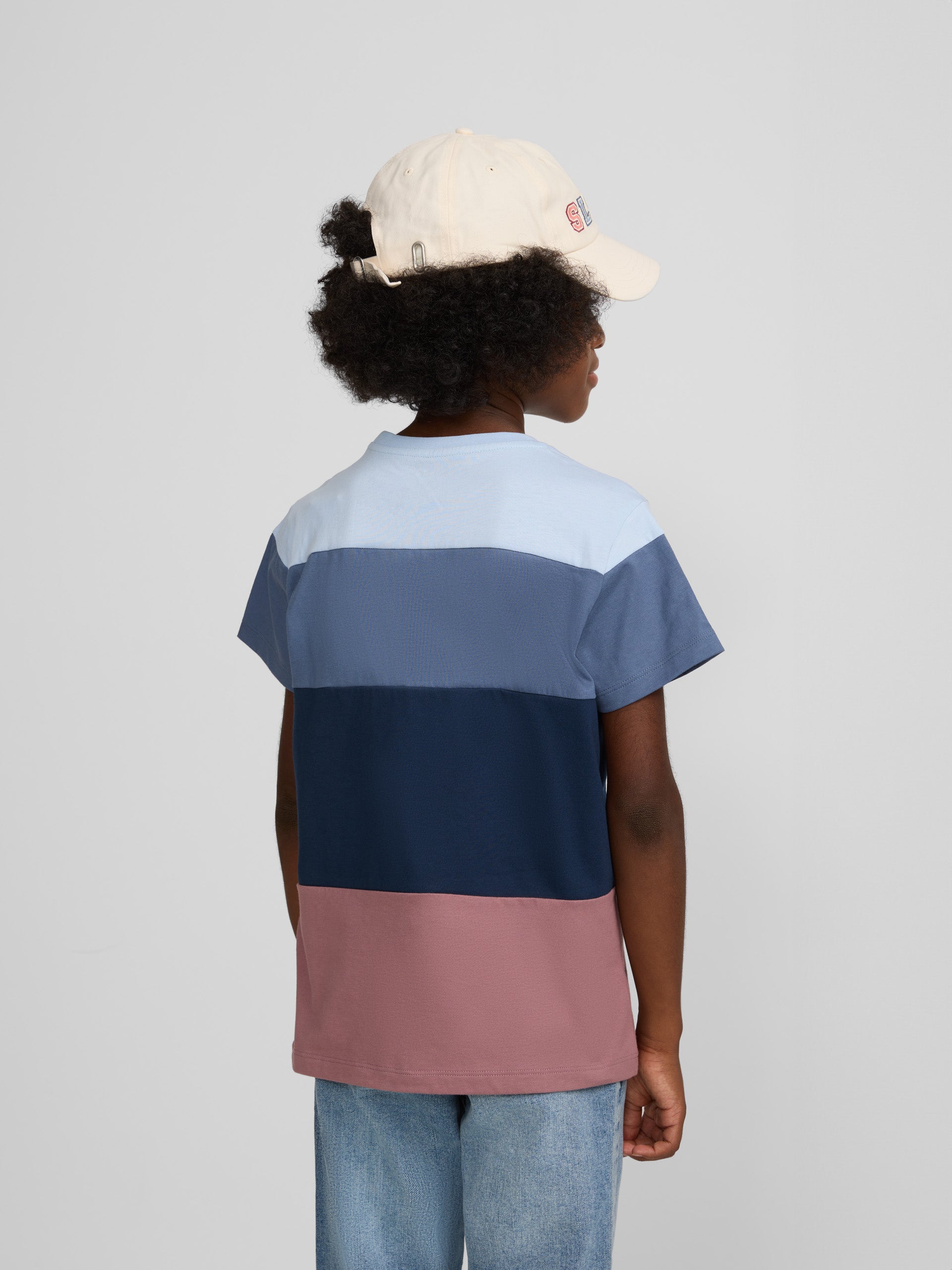 Kids' blue striped T-shirt