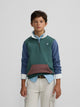 Sudadera kids media cremallera multicolor verde