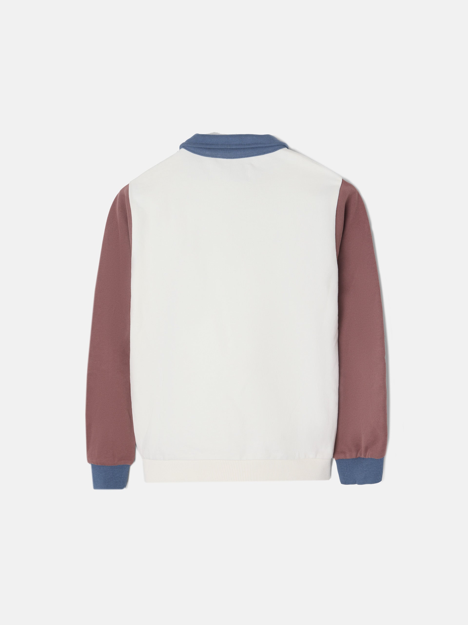 Sudadera kids media cremallera multicolor blanco