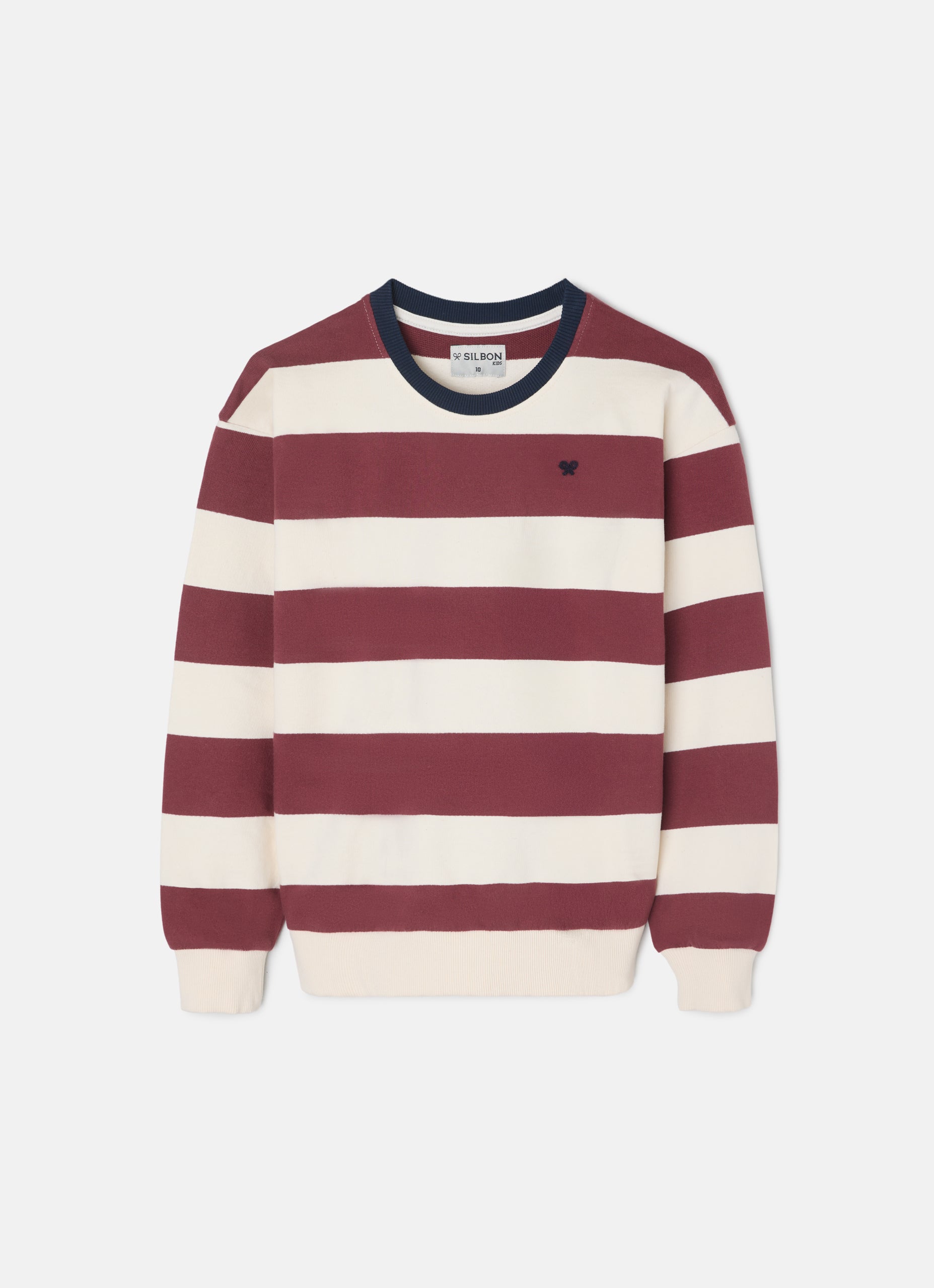Sudadera kids rayas anchas burdeos