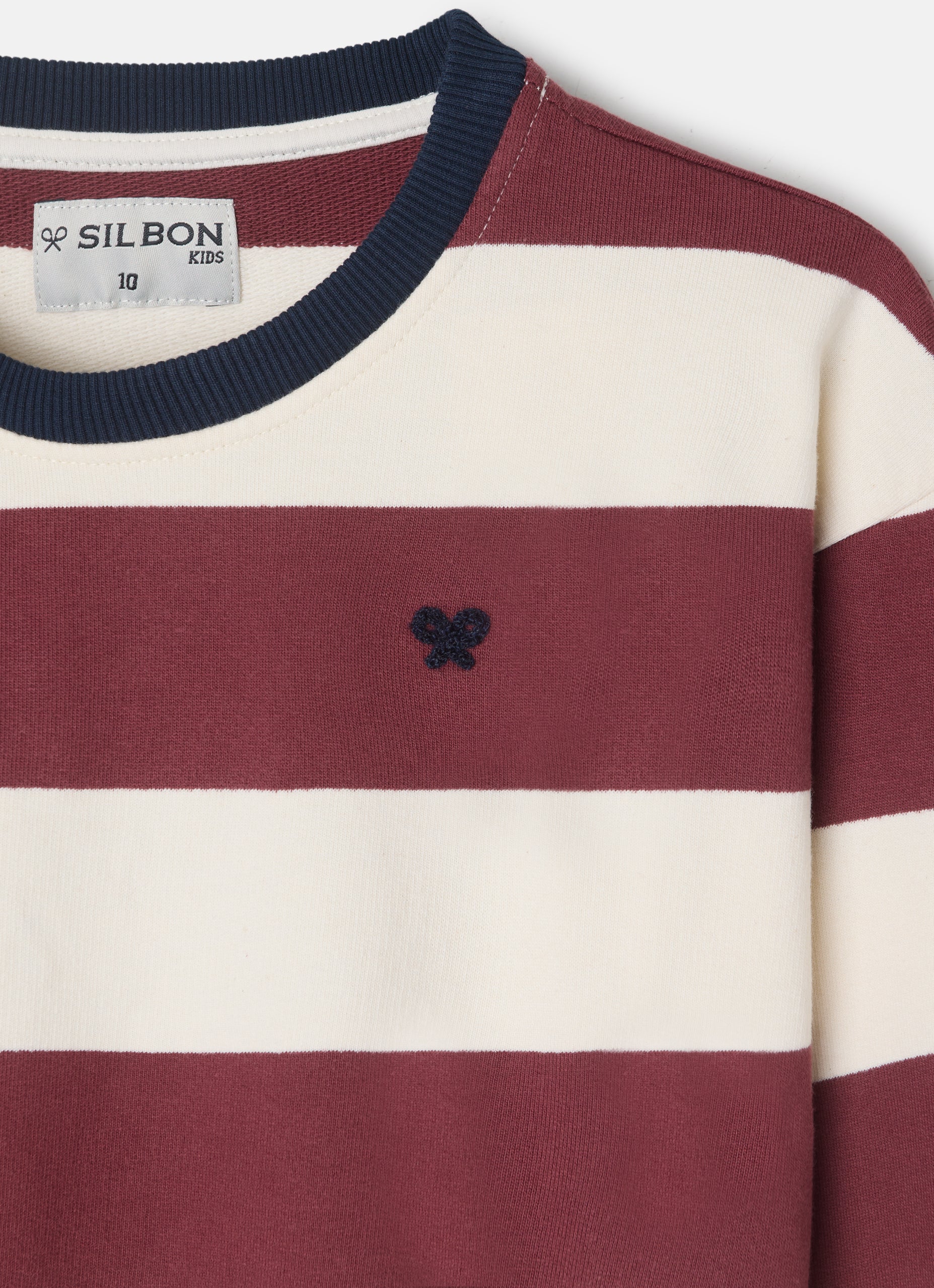 Sudadera kids rayas anchas burdeos