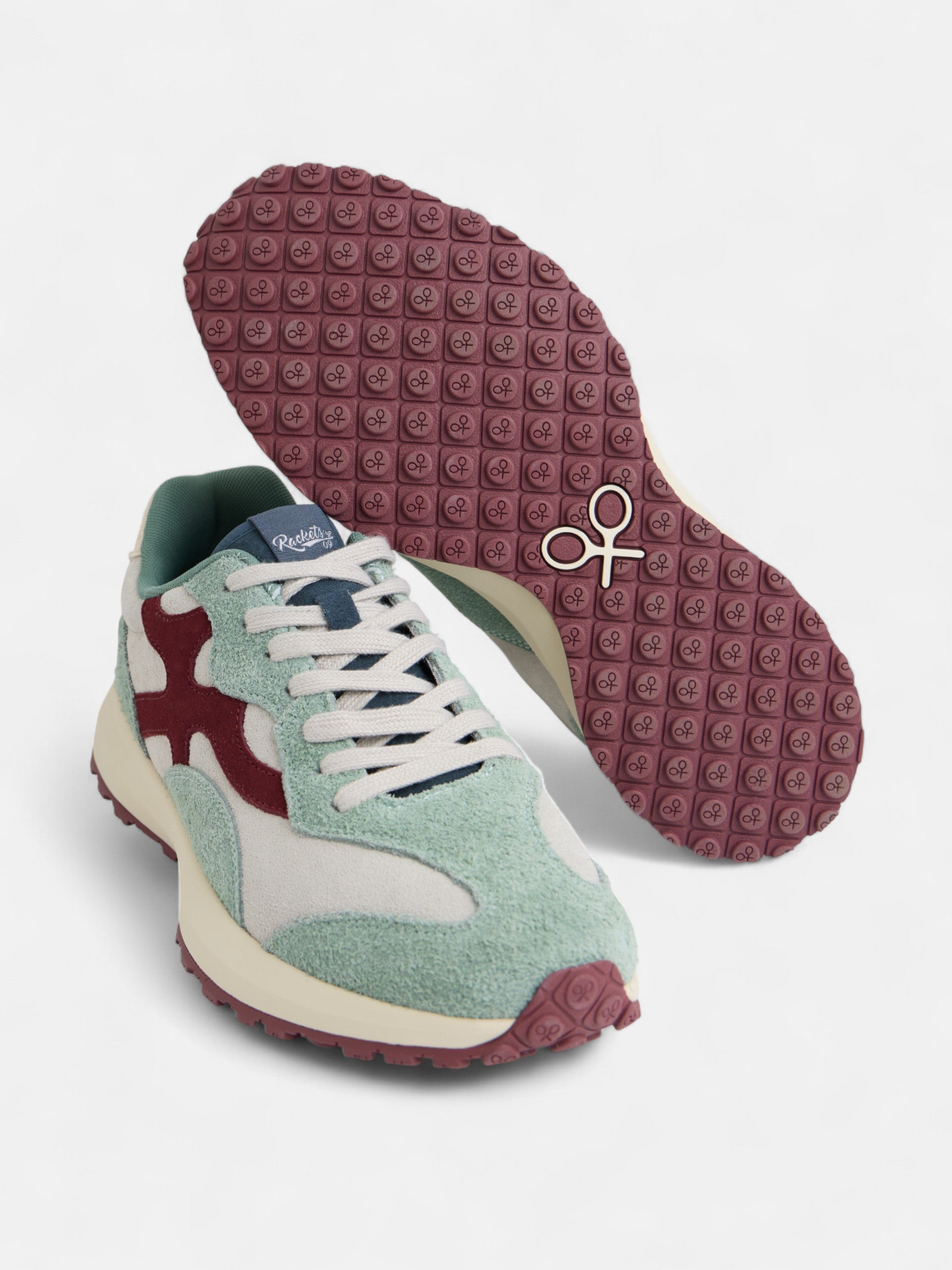 RACKETS09 burgundy green sneaker