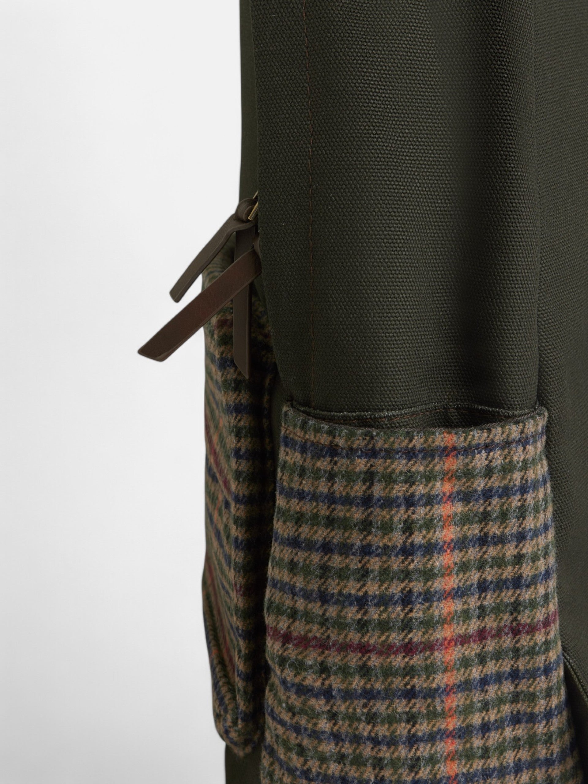 Mochila casual tejido cuadros marron