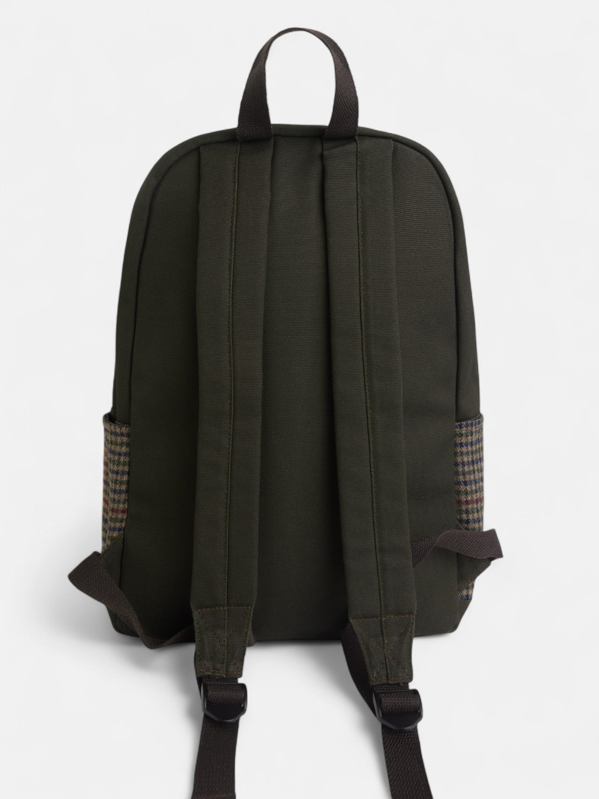 Mochila casual tejido cuadros marron