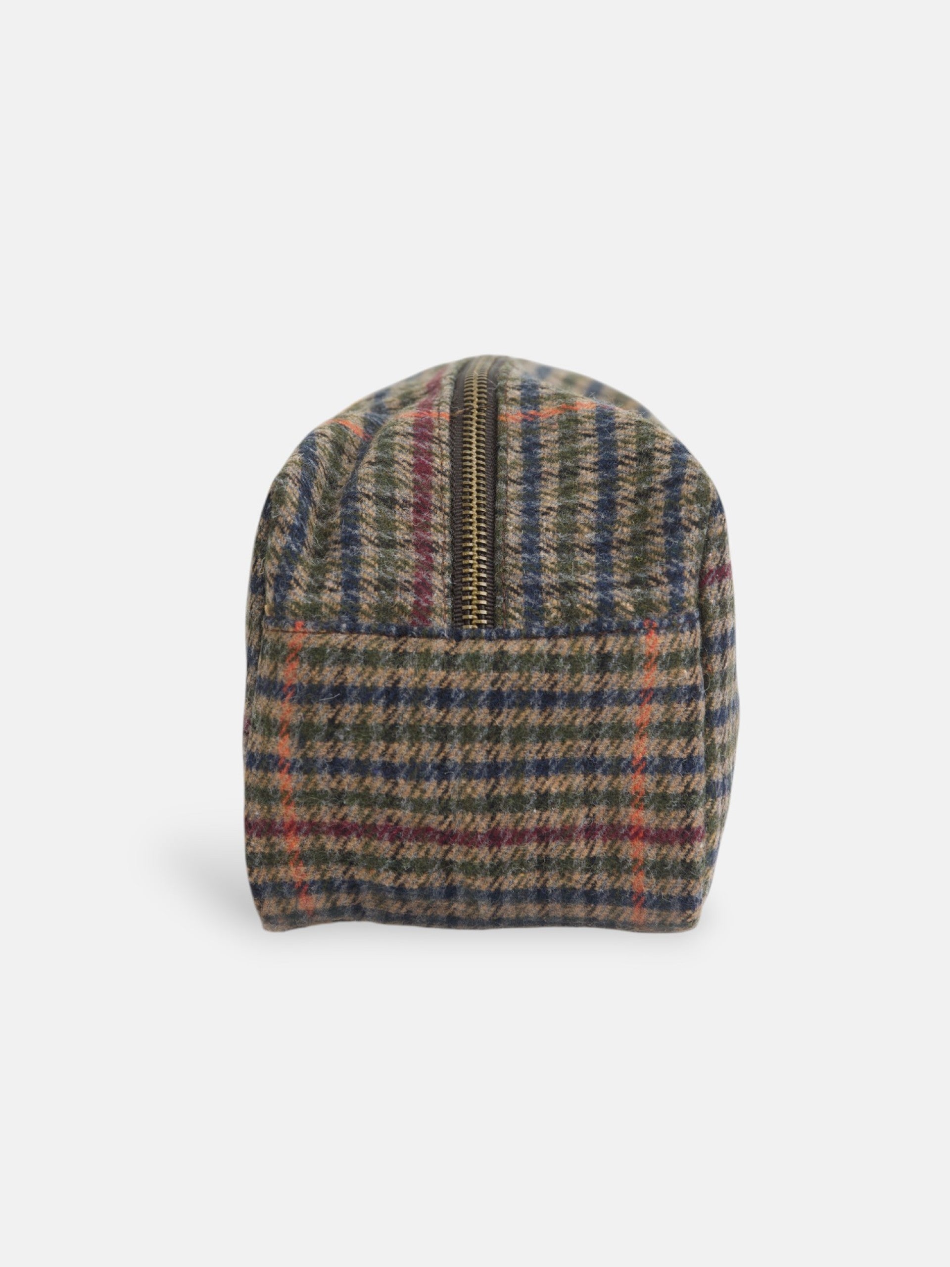 Neceser casual tejido cuadros marron