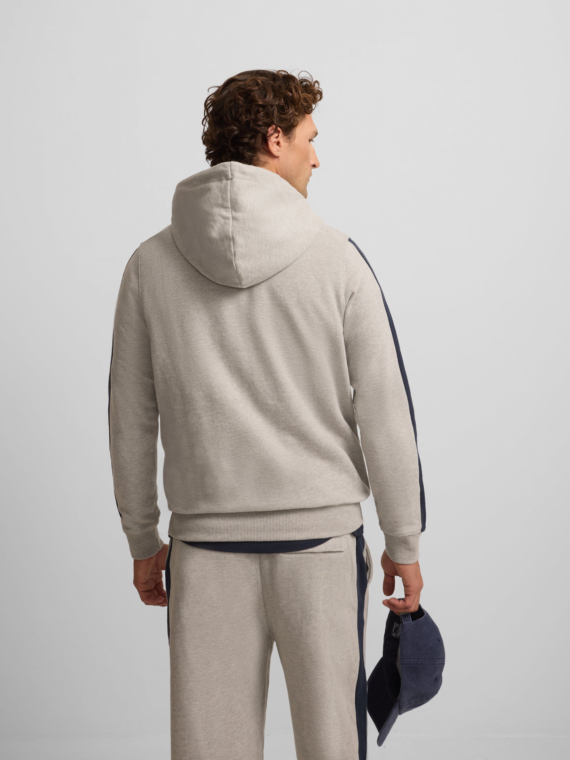 Grey Hooded Sports Sweatshirt