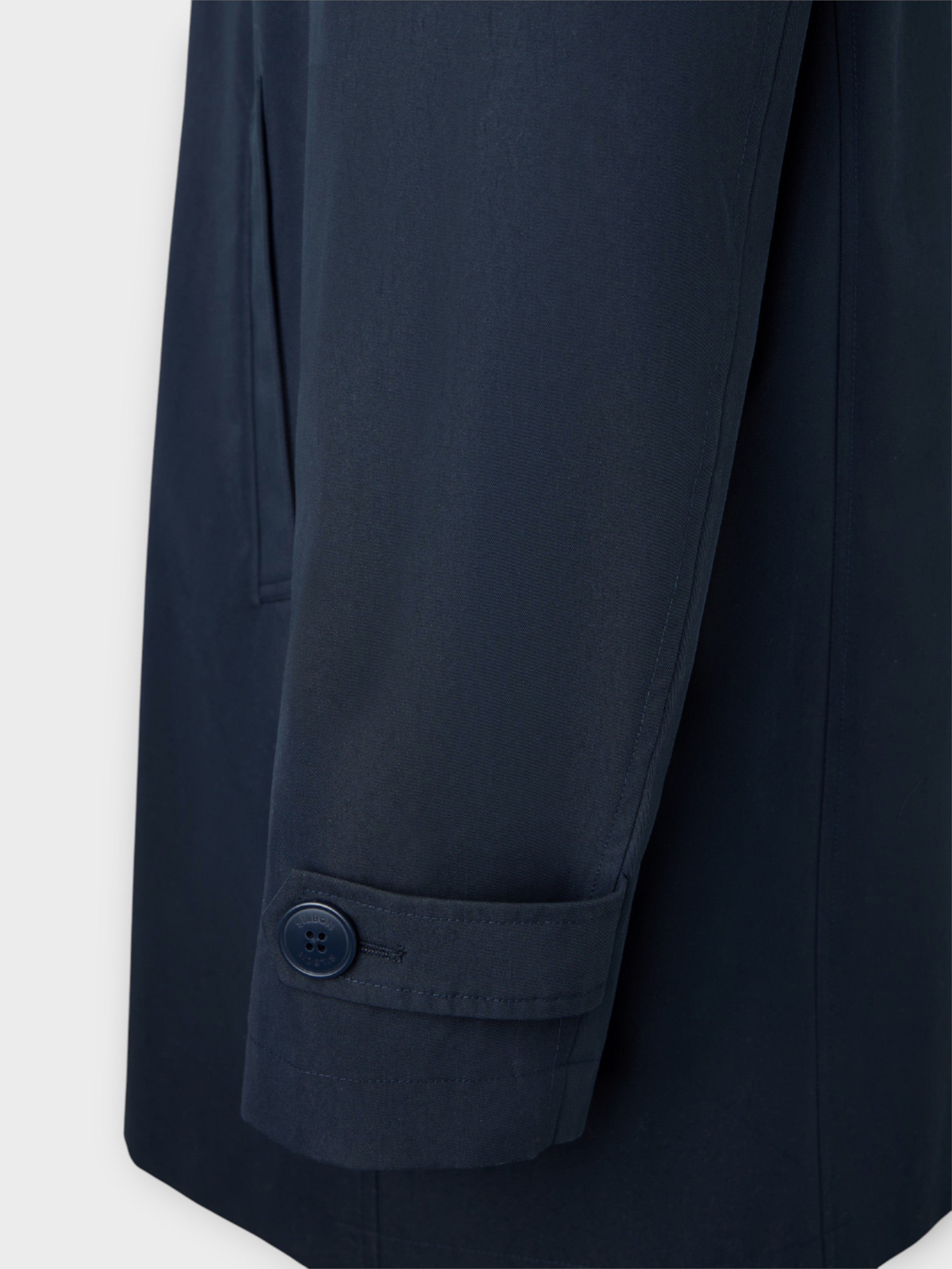 Gabardina curta azul-marinho