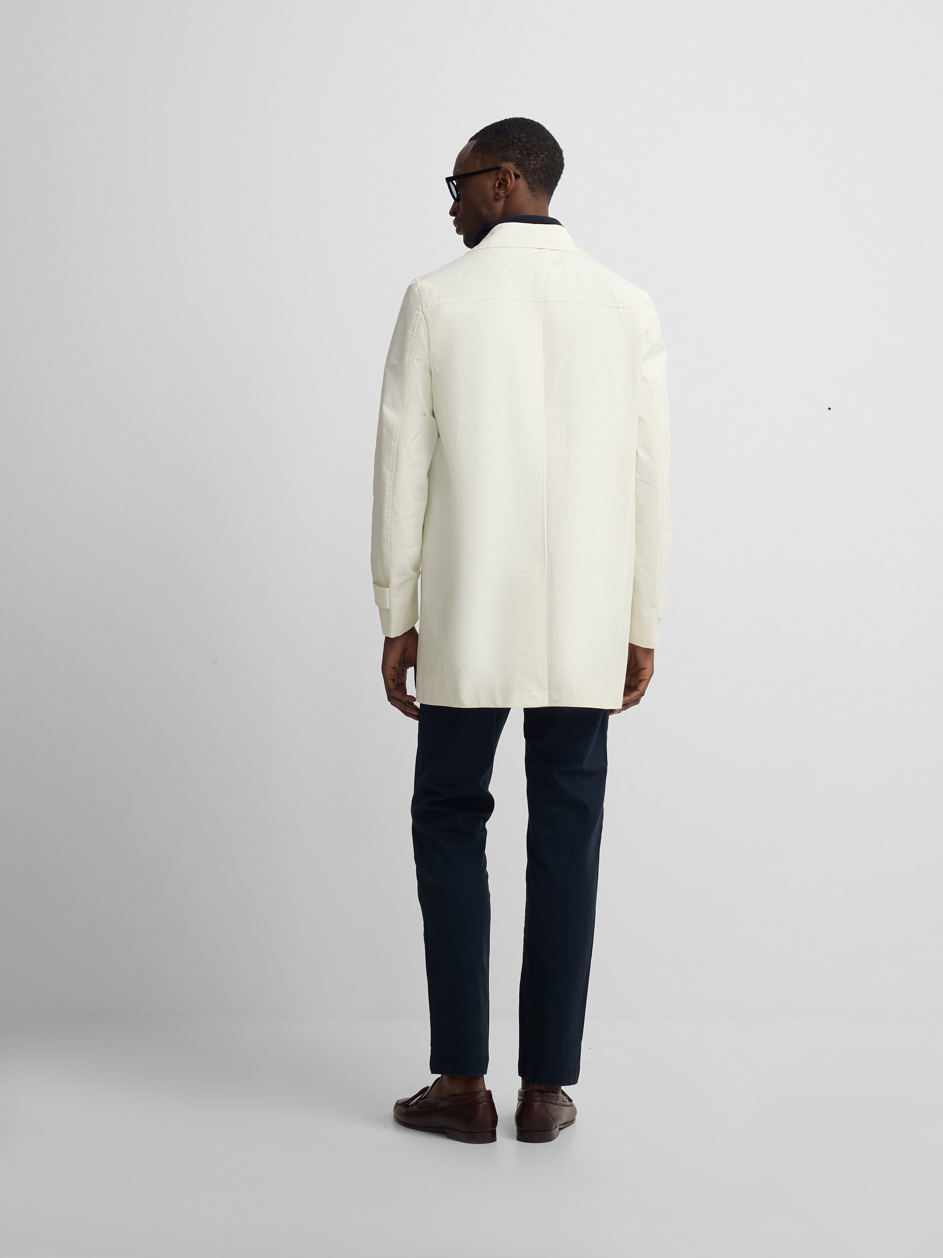 Short beige trench coat