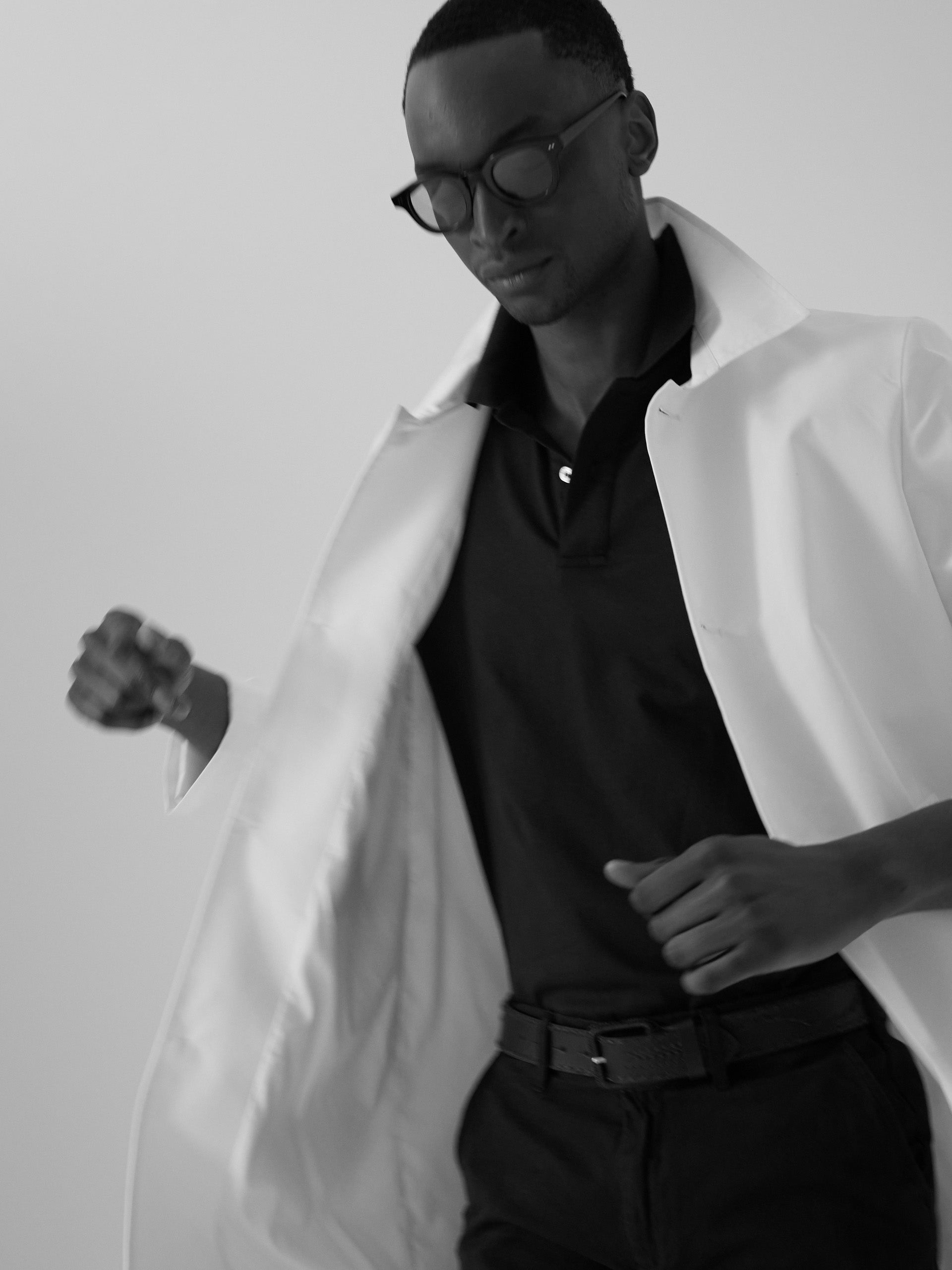 Short beige trench coat