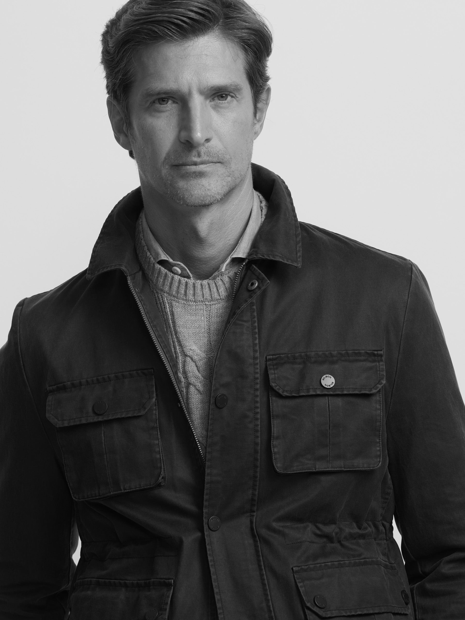 Navy blue jacket with pockets