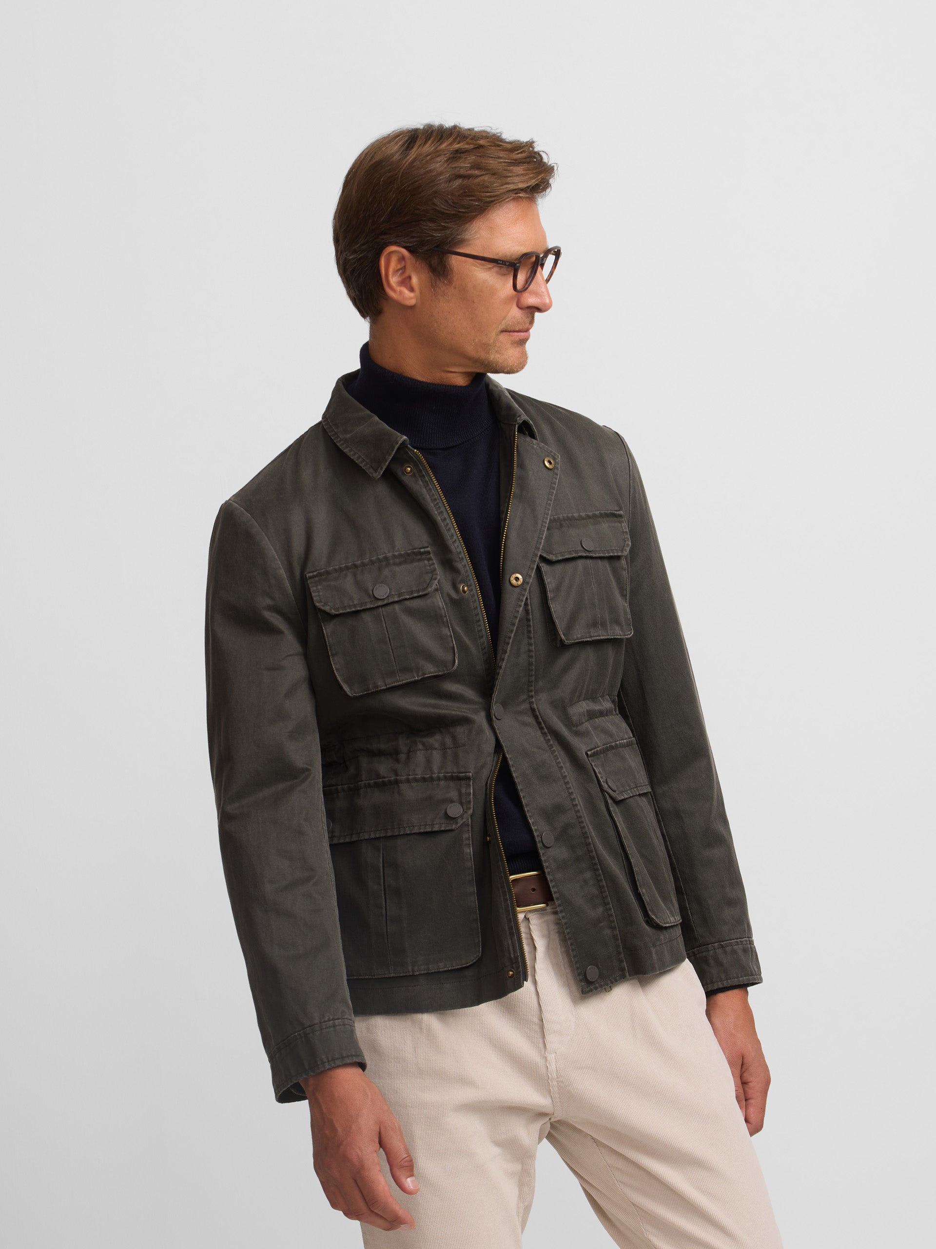 Green jacket with pockets