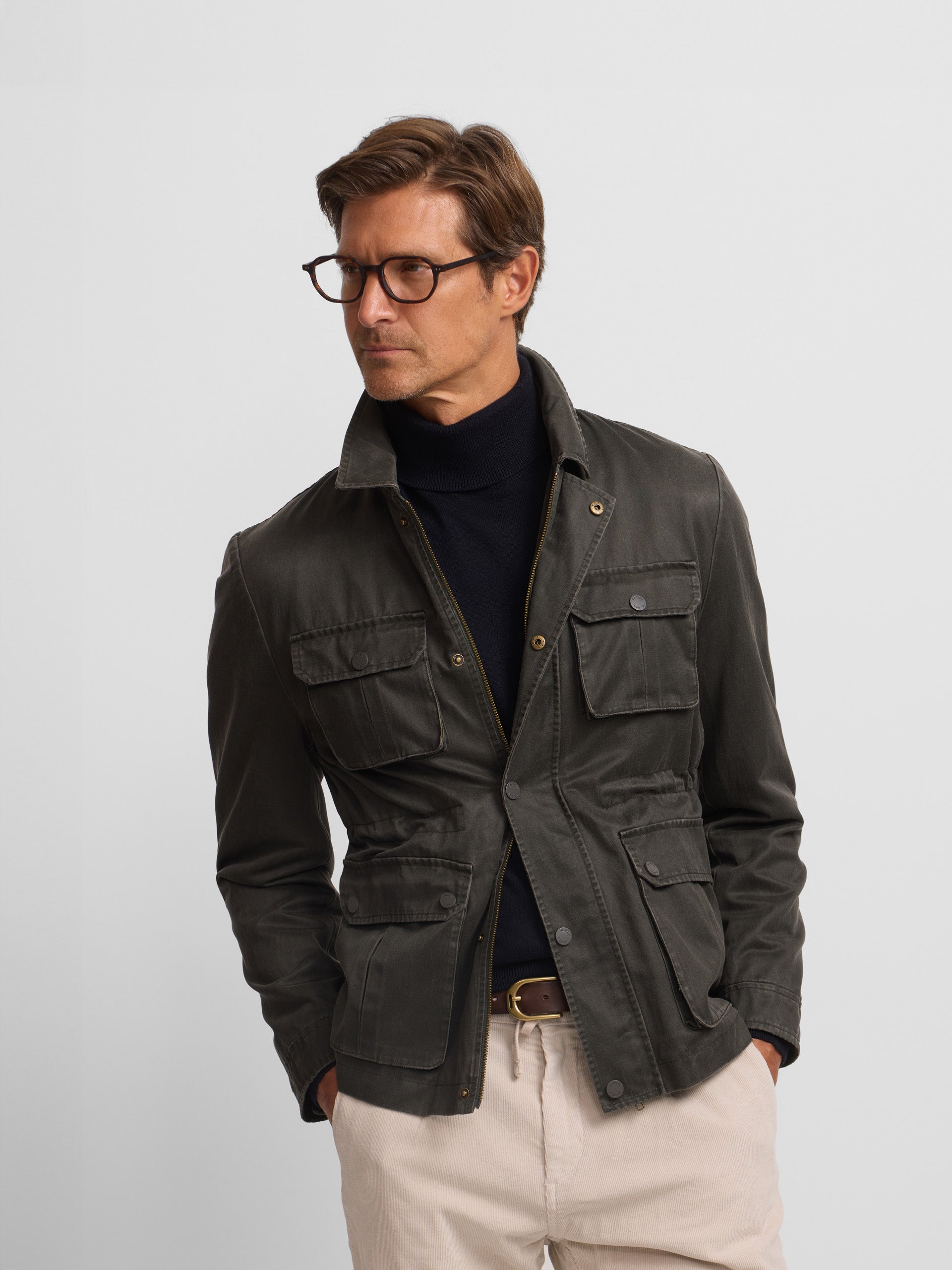 Green jacket with pockets