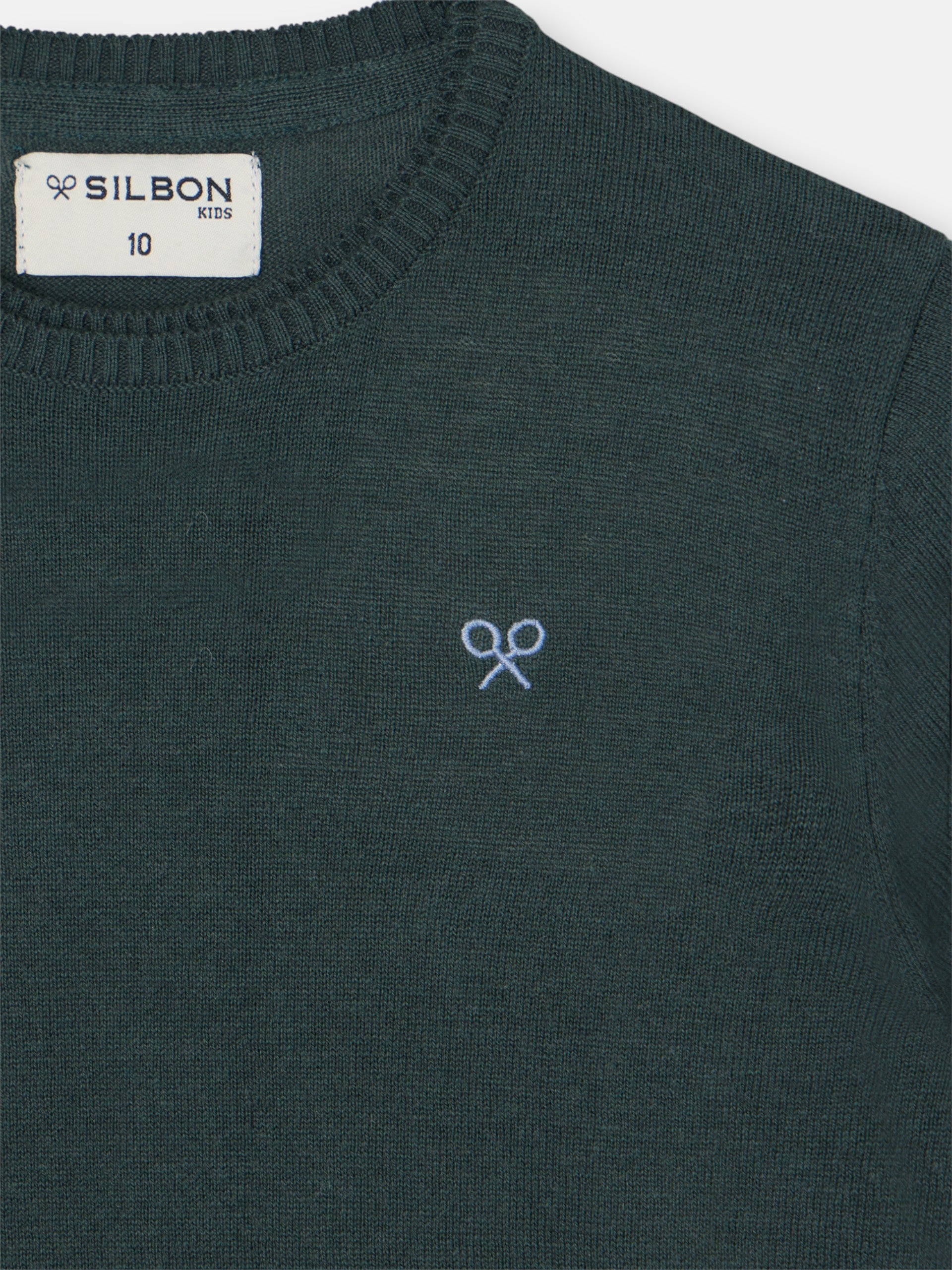 Camisola de criança gola redonda verde