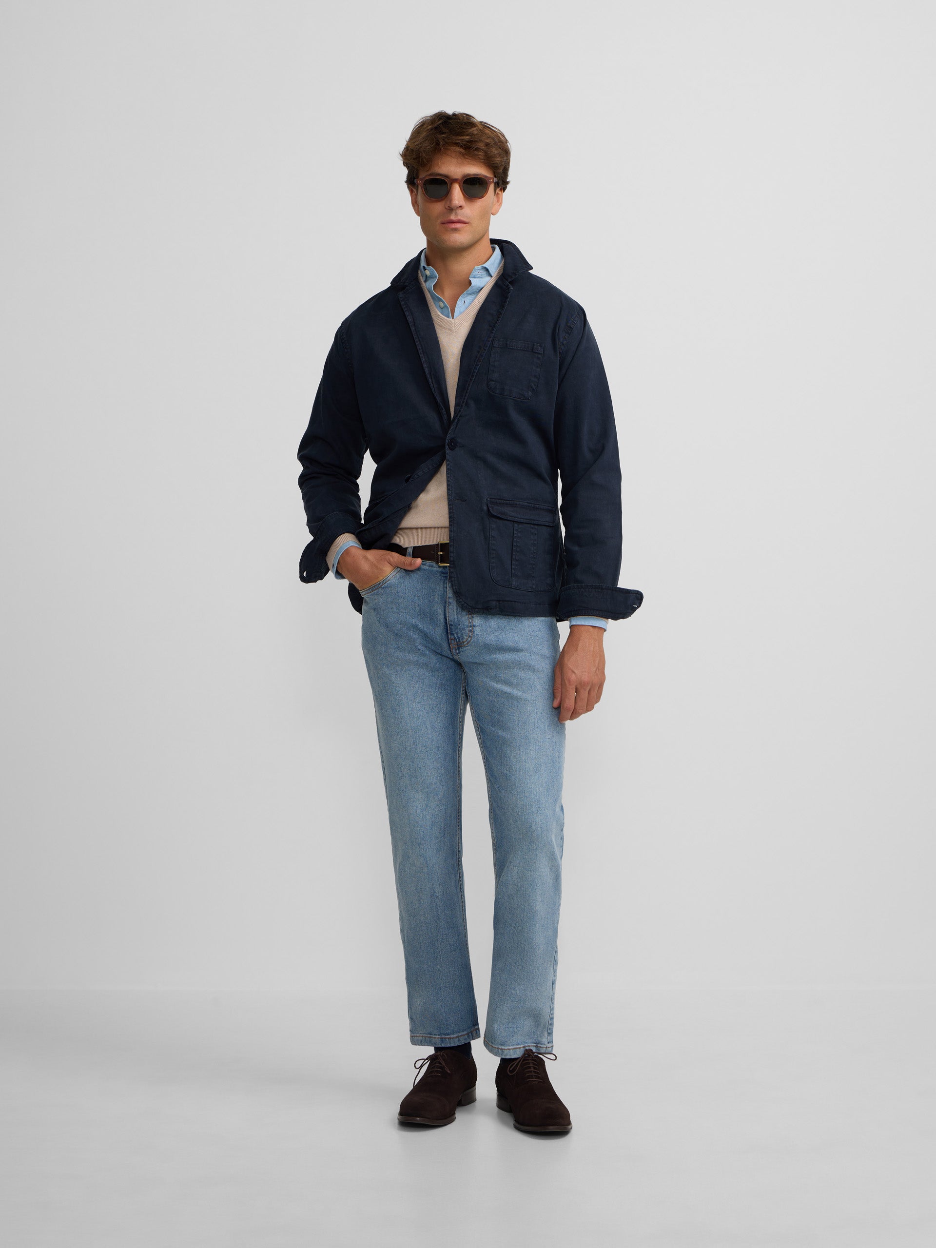 Blazer casual azul-marinho