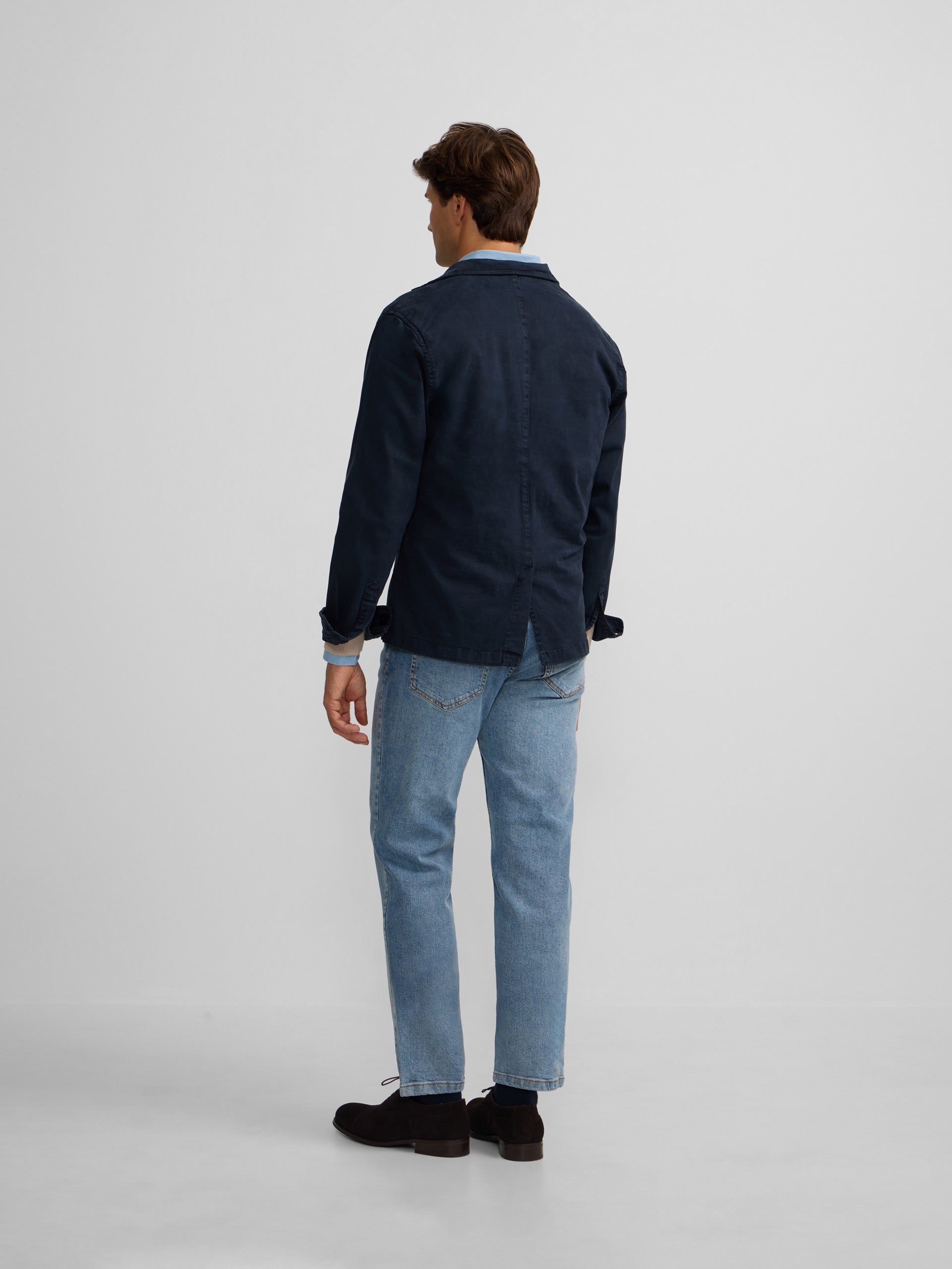 Blazer casual azul-marinho