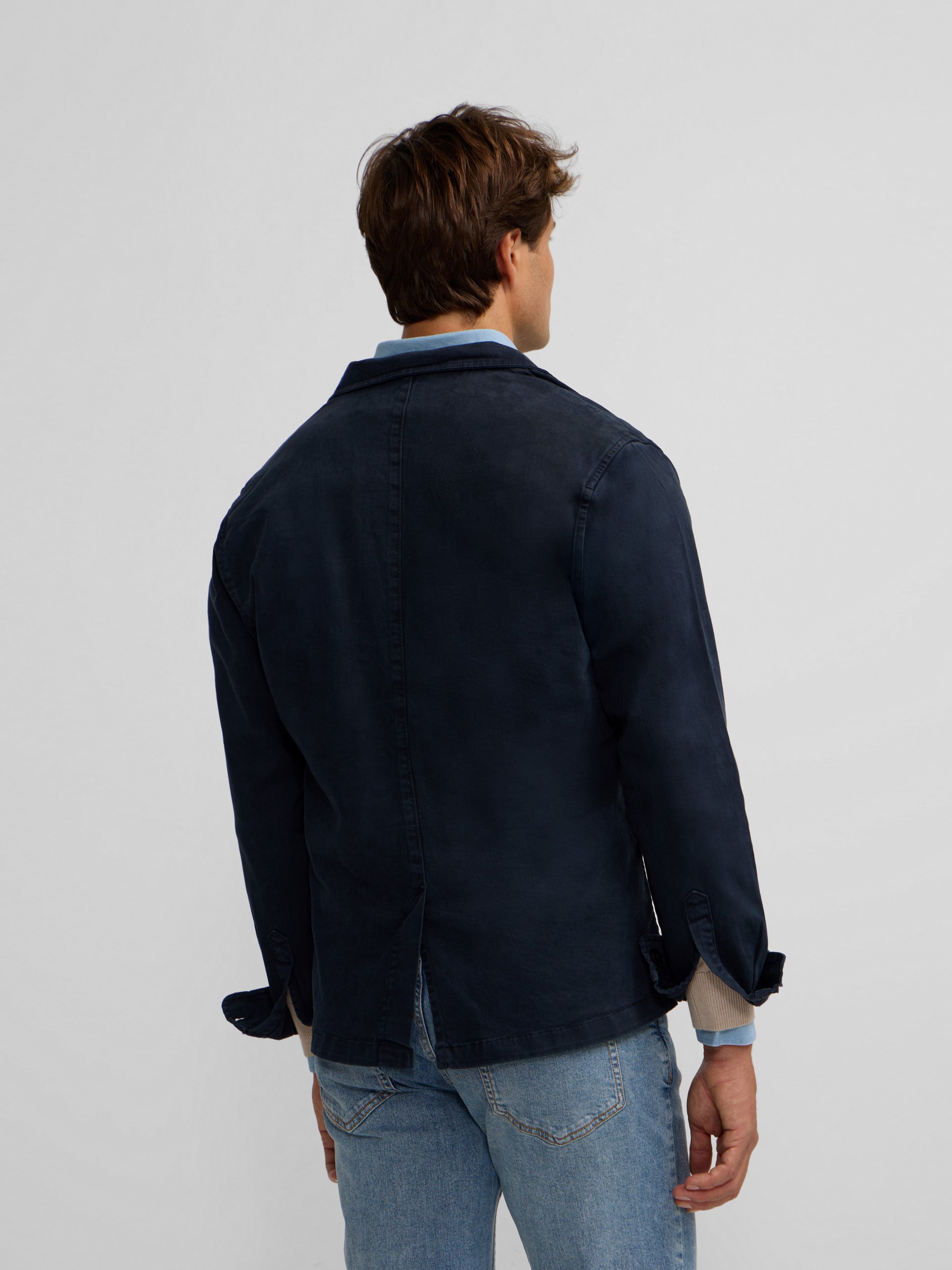 Blazer casual azul-marinho