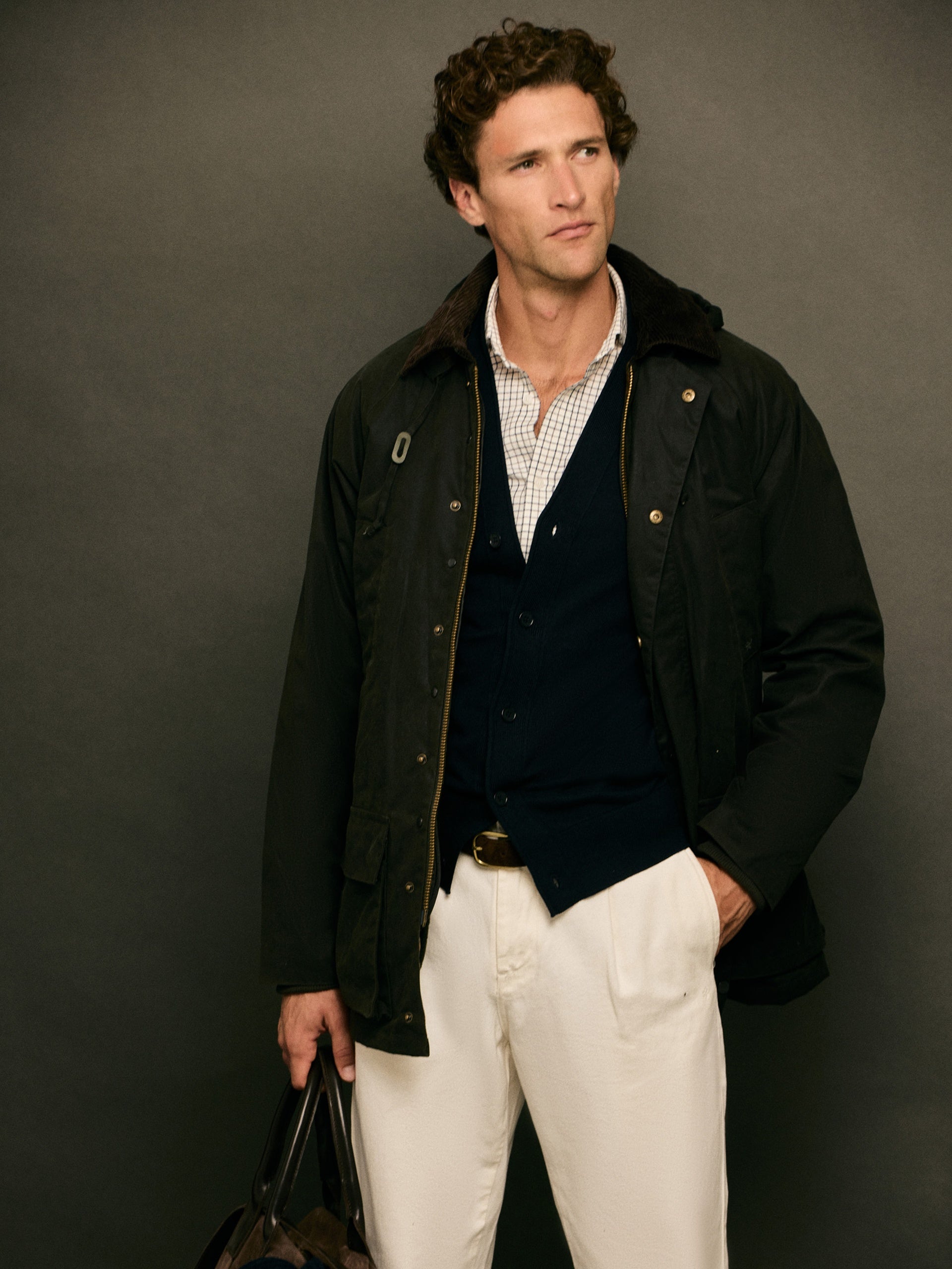 Classic green waxed coat