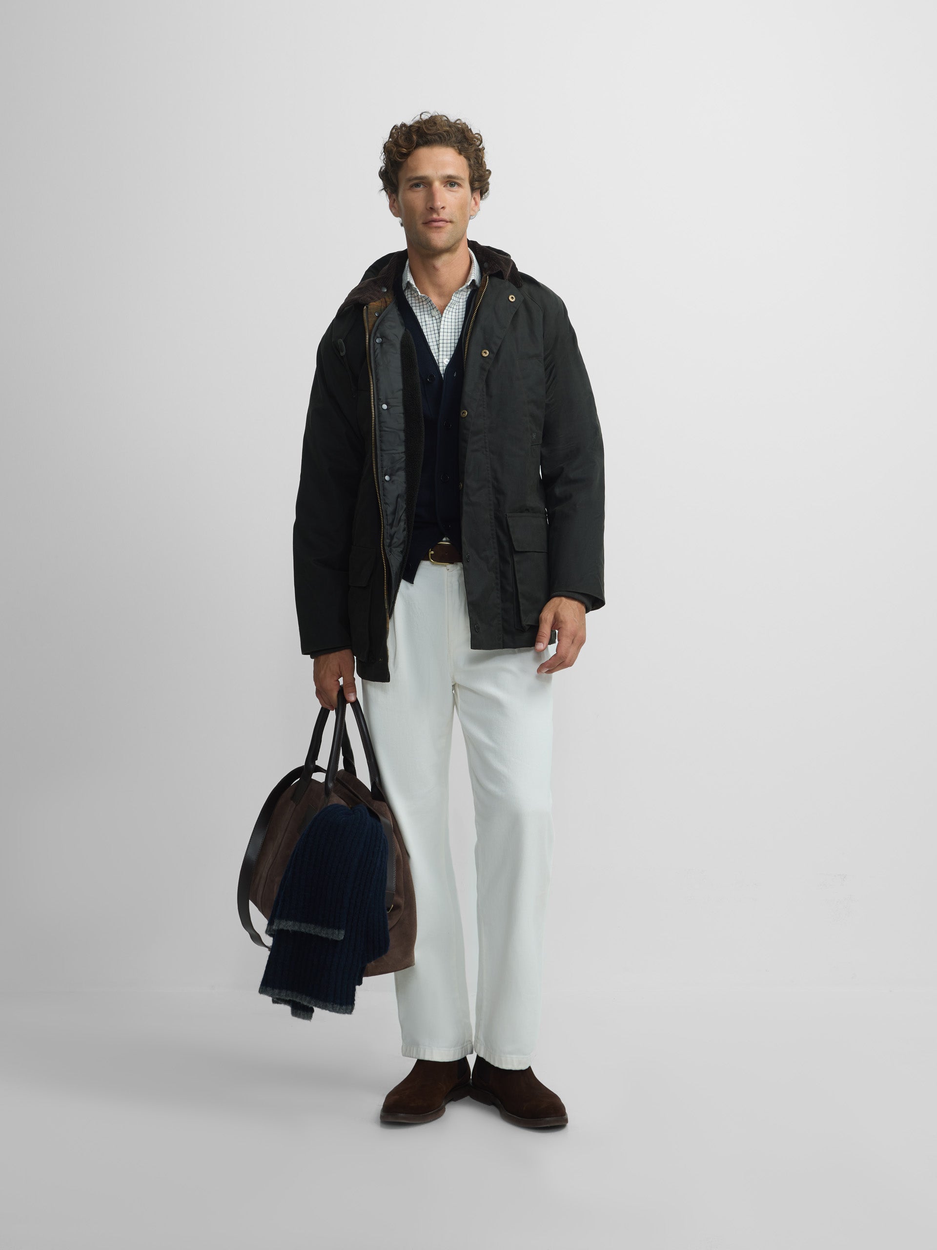 Classic green waxed coat