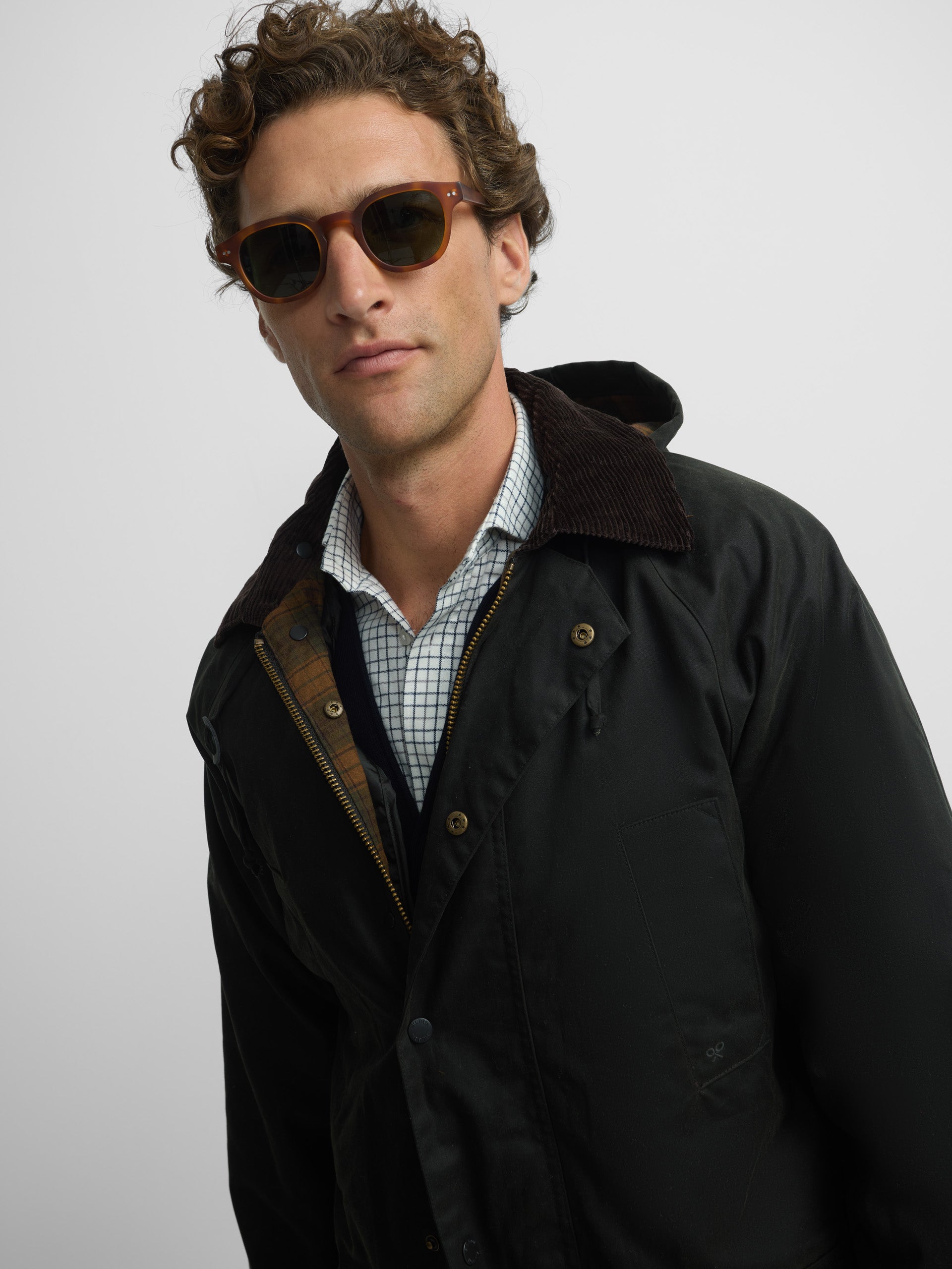 Classic green waxed coat