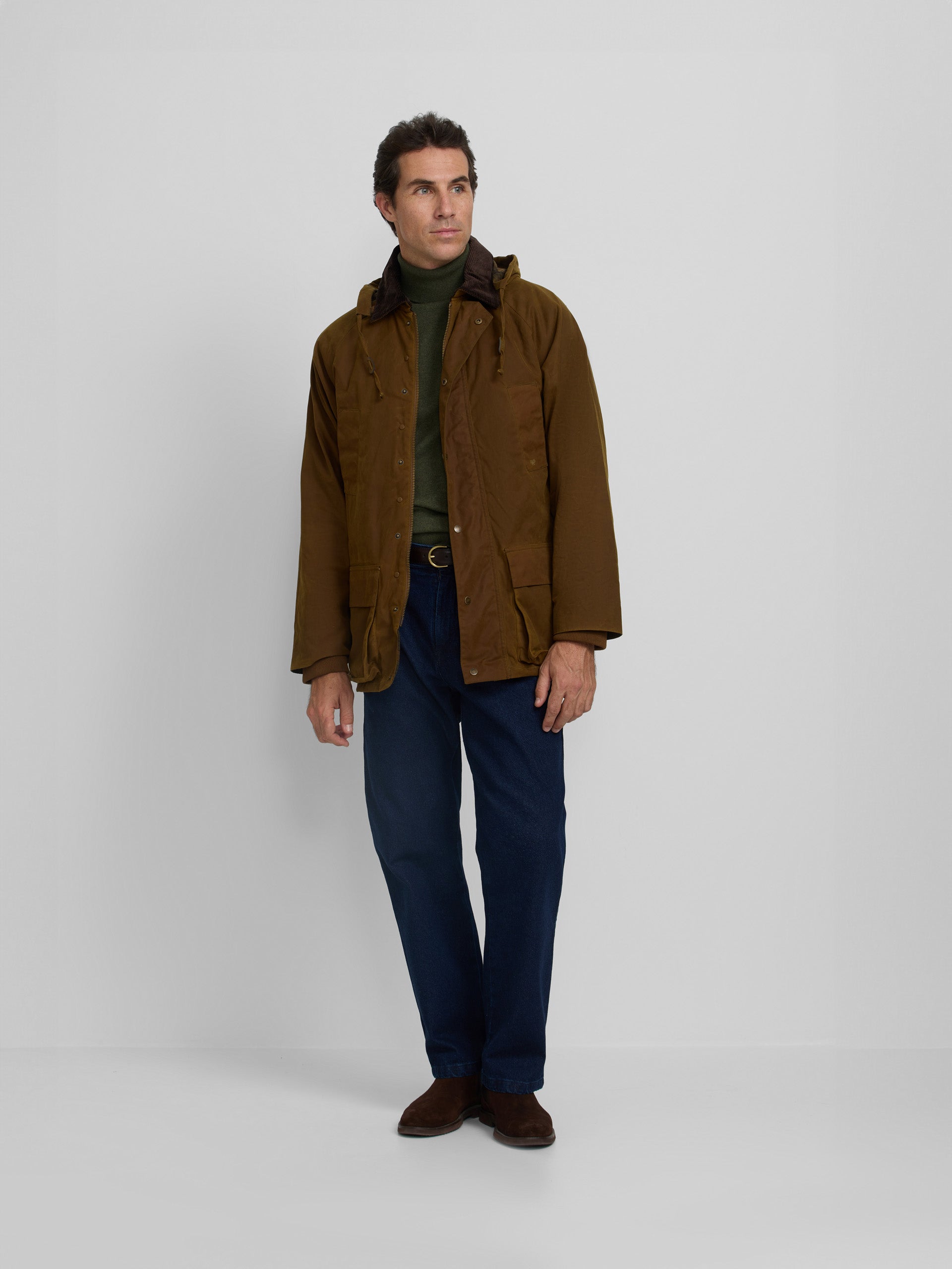 Manteau ciré moutarde classique