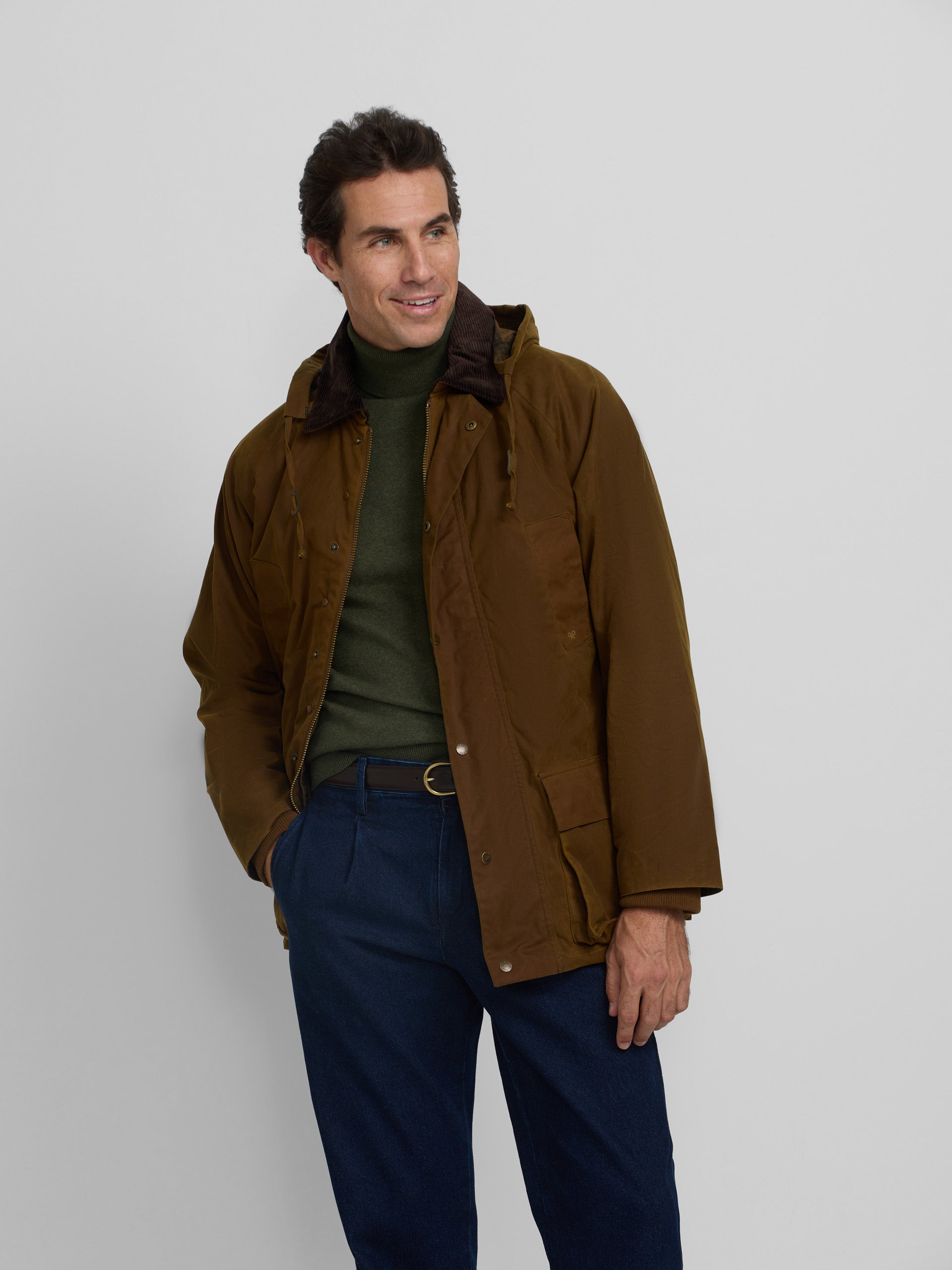 Manteau ciré moutarde classique