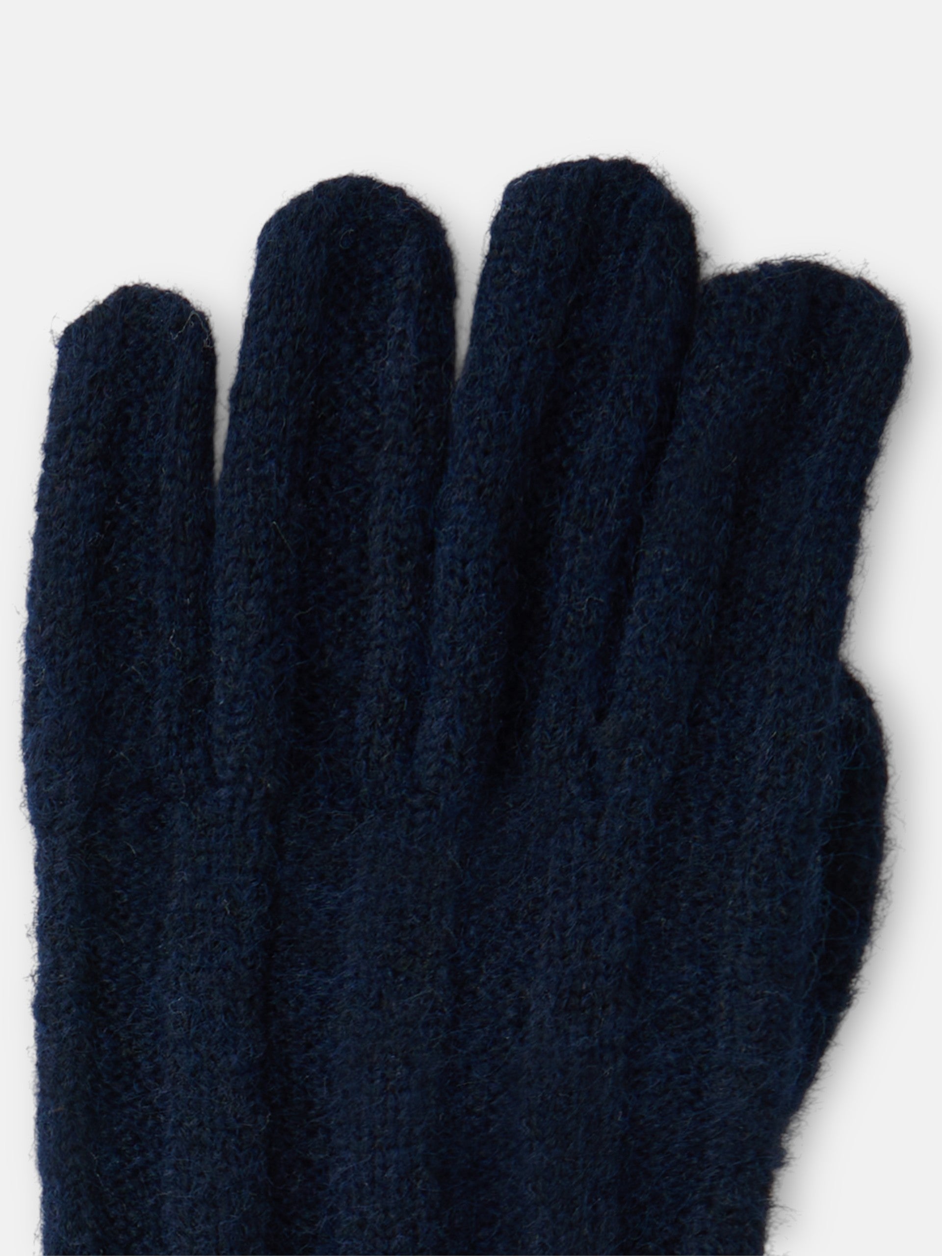 Gants en maille à rayures contrastées bleu marine
