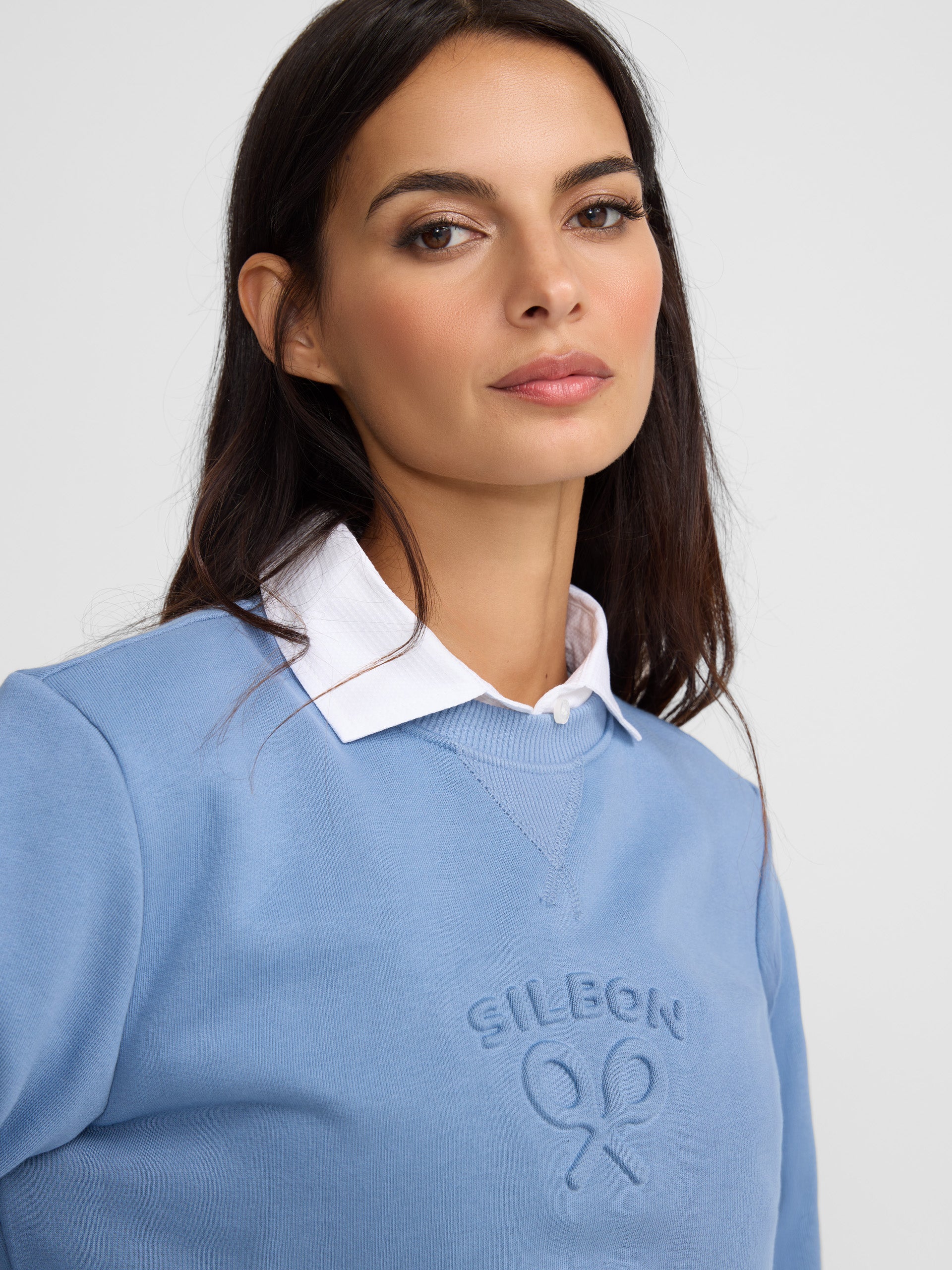 Sweat-shirt femme Silbon classique bleu