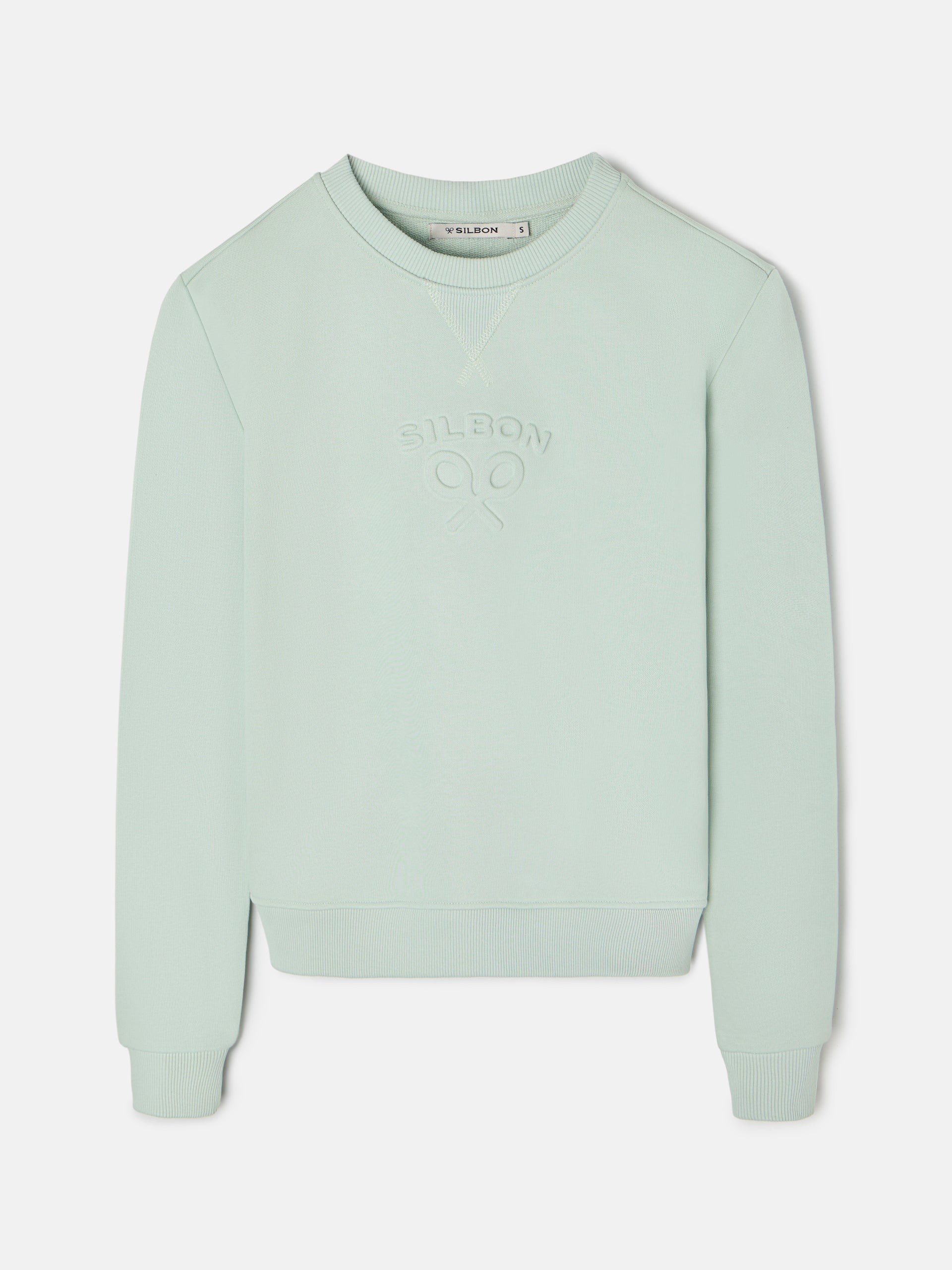Sweat-shirt vert classique Silbon pour femme