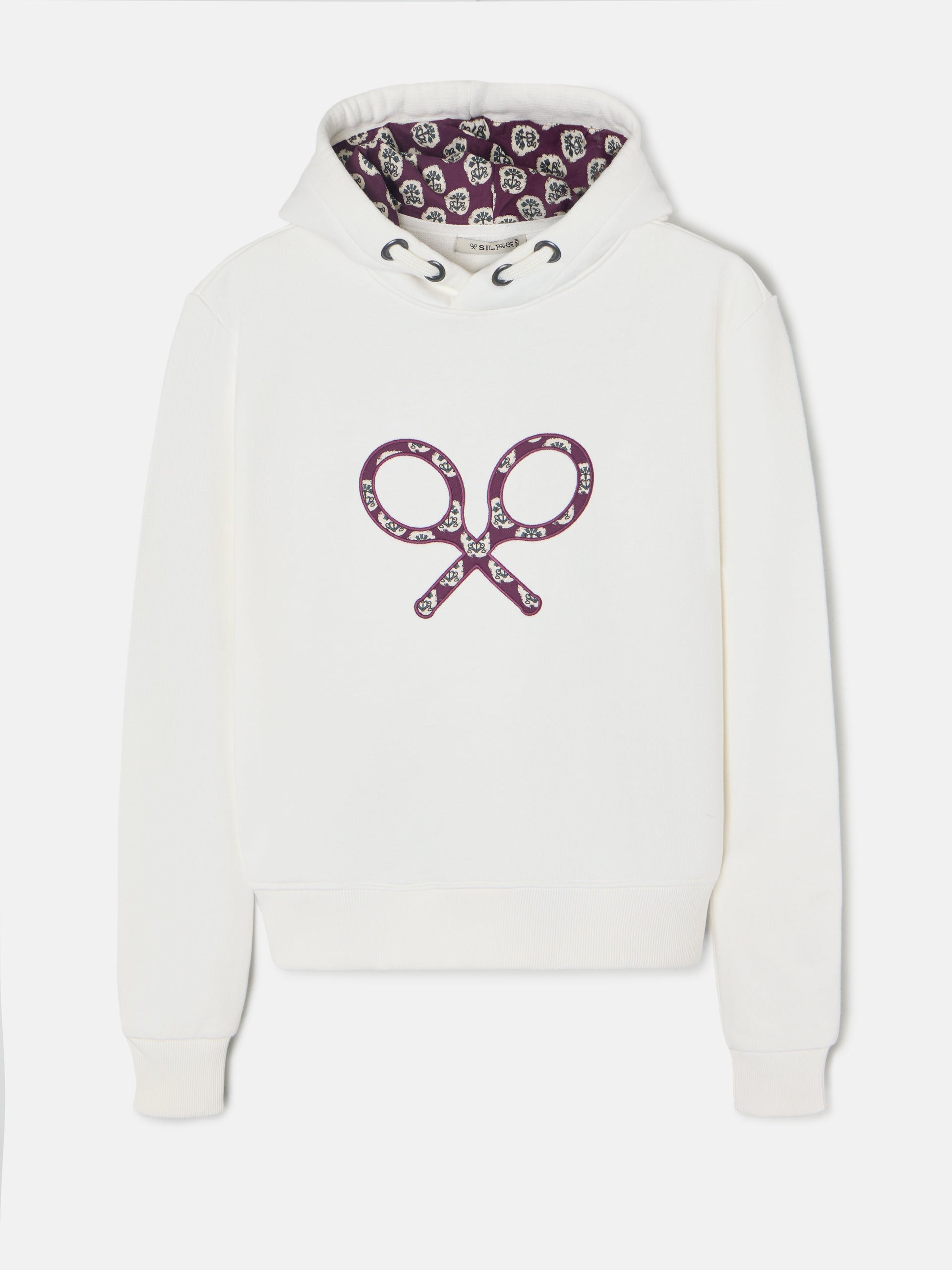 Sweatshirt mulher raquete estampado cru