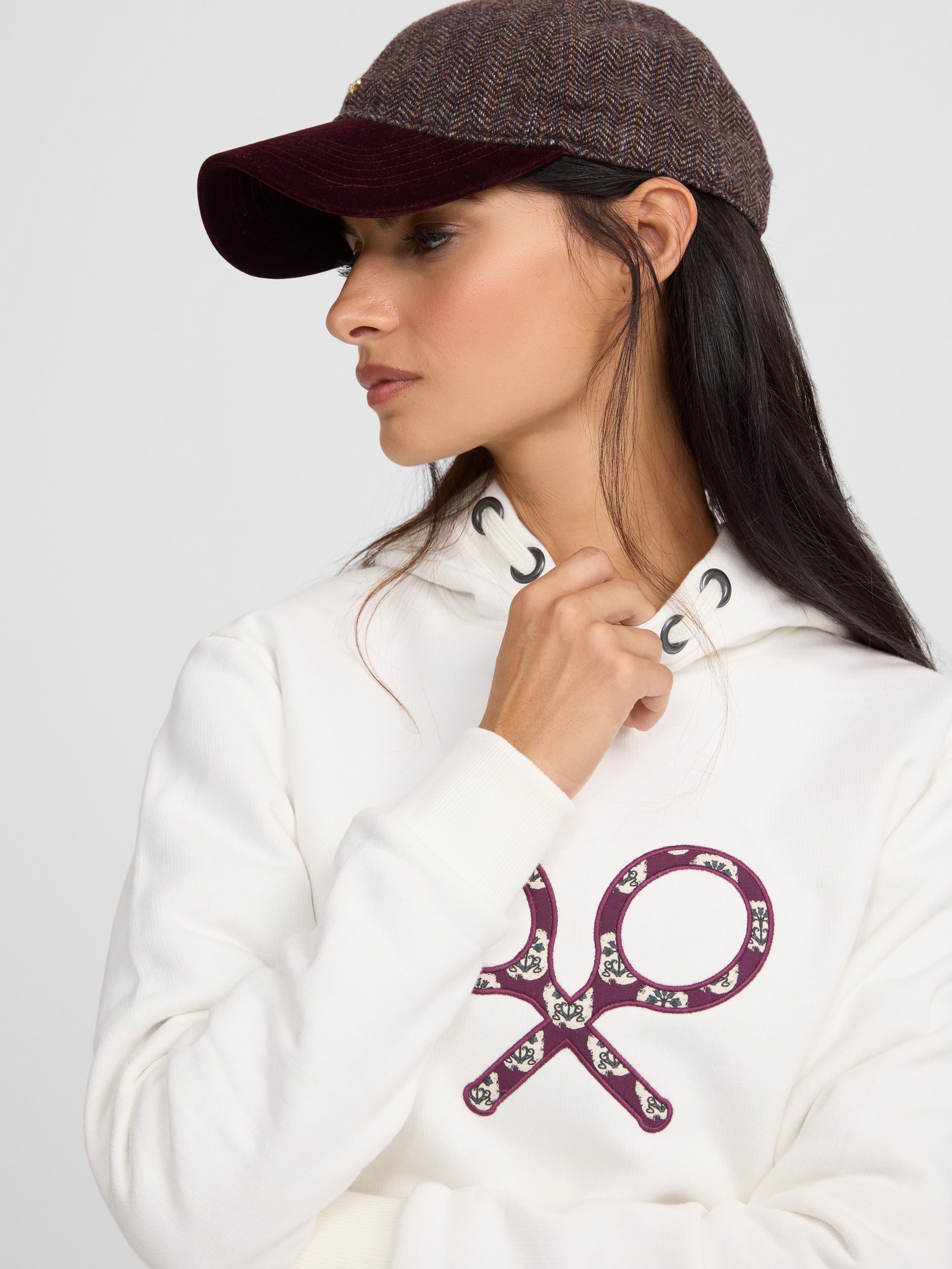 Sweatshirt mulher raquete estampado cru
