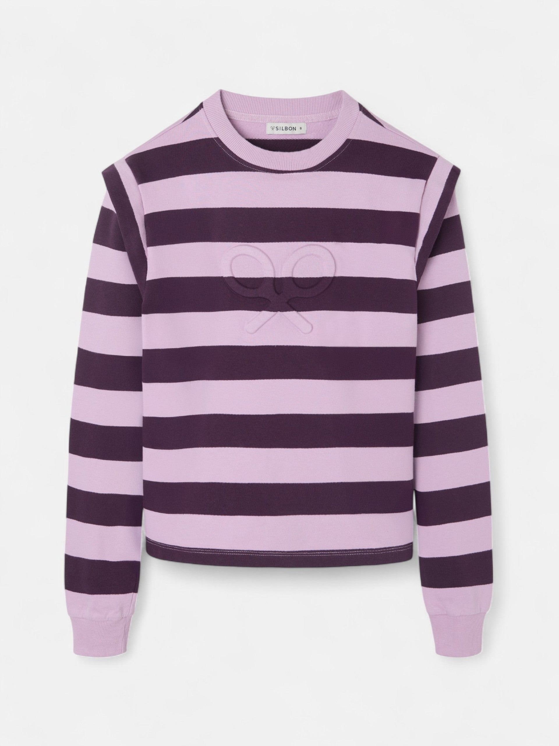 Sudadera woman hombreras rayas moradas