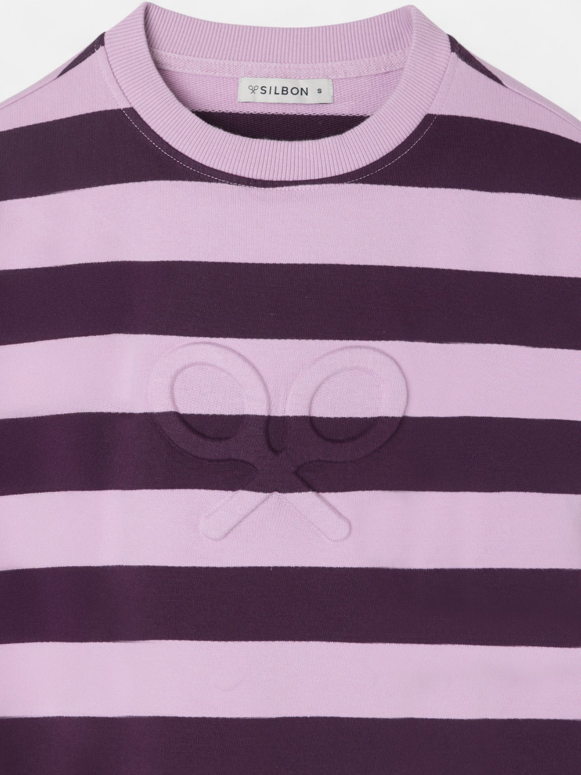 Sudadera woman hombreras rayas moradas