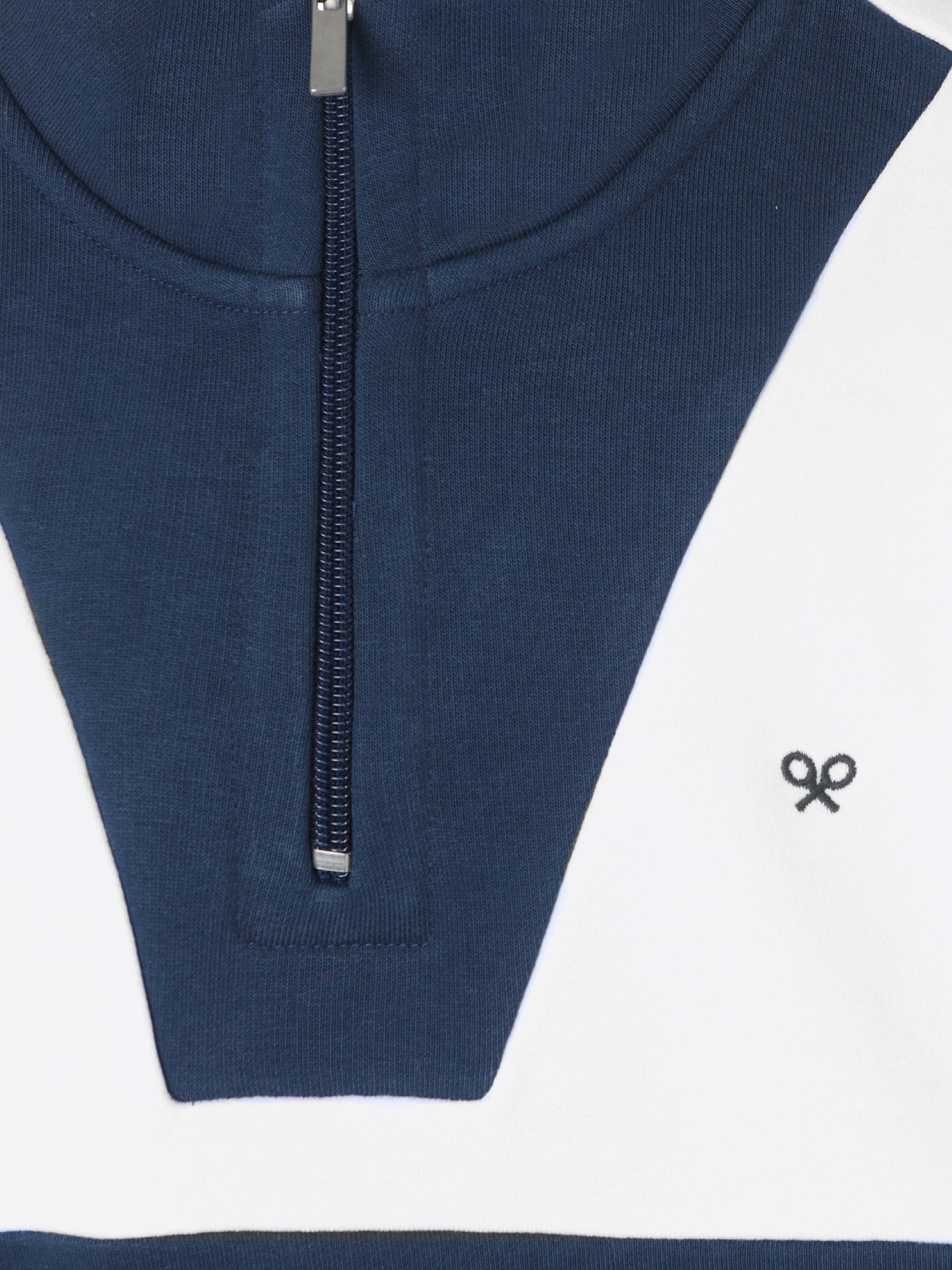 Sweatshirt mulher tricolor azul-marinho e bege