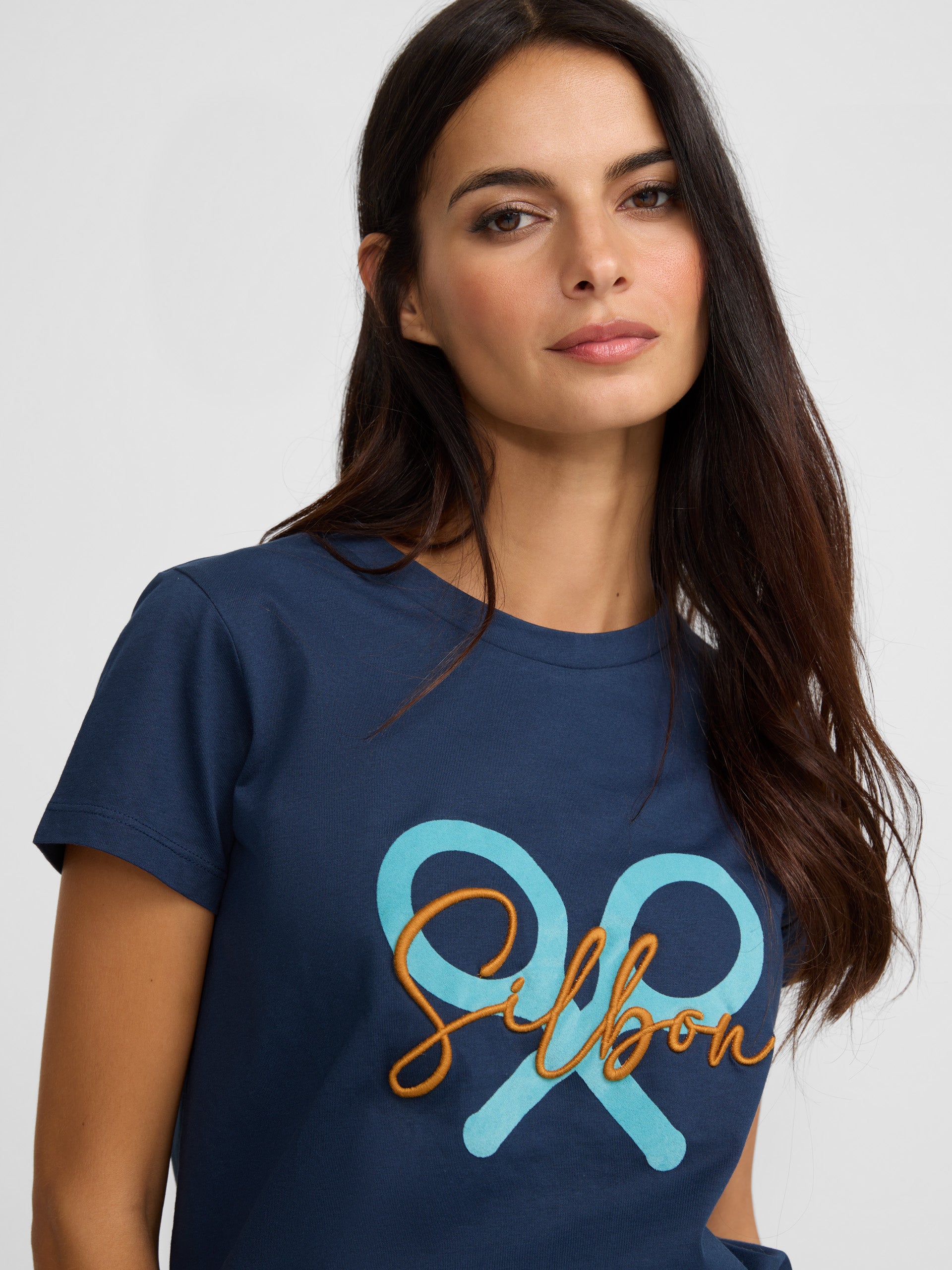 Classic women's navy racquet t-shirt