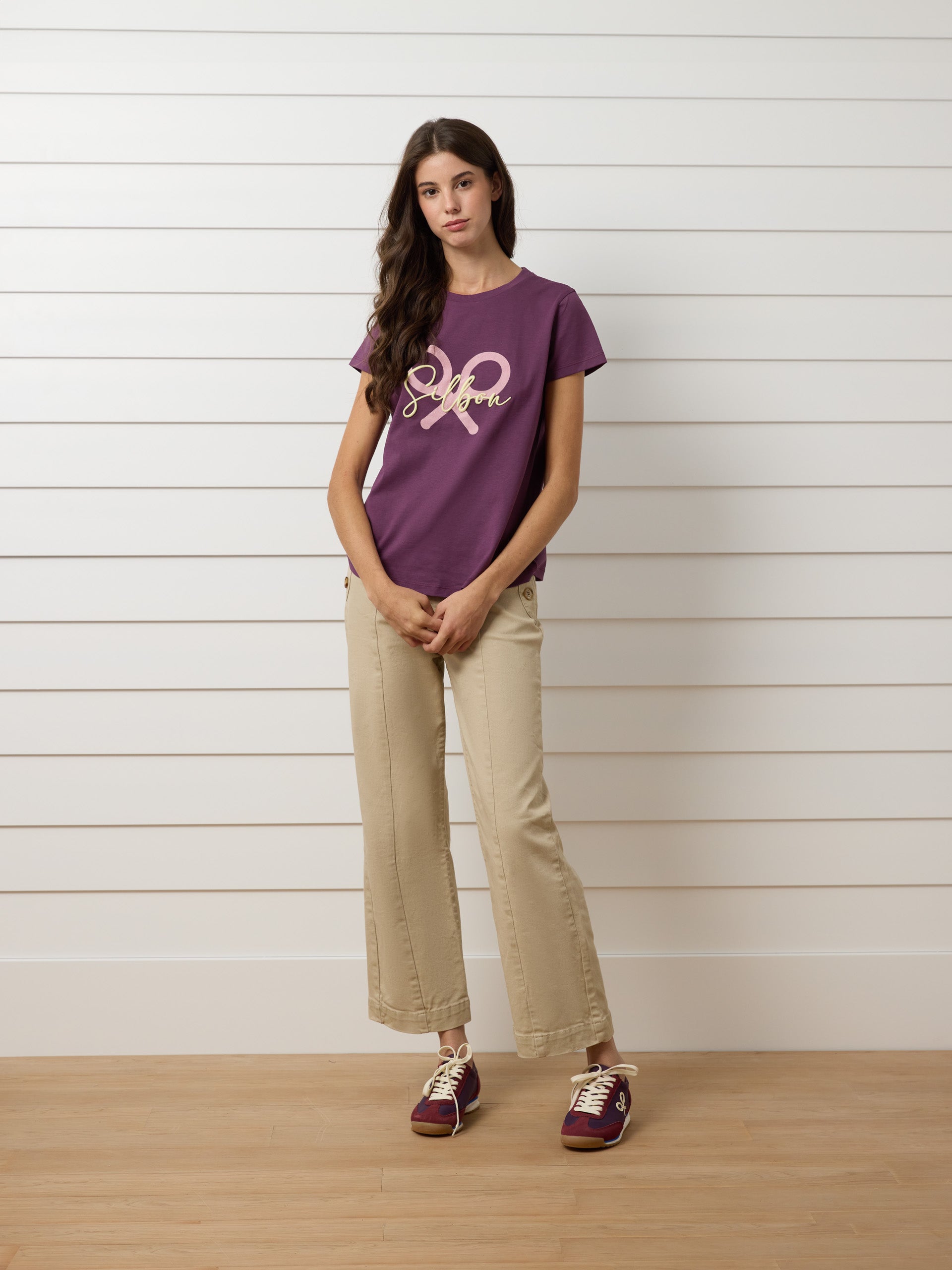 T-shirt femme classique raquette violet