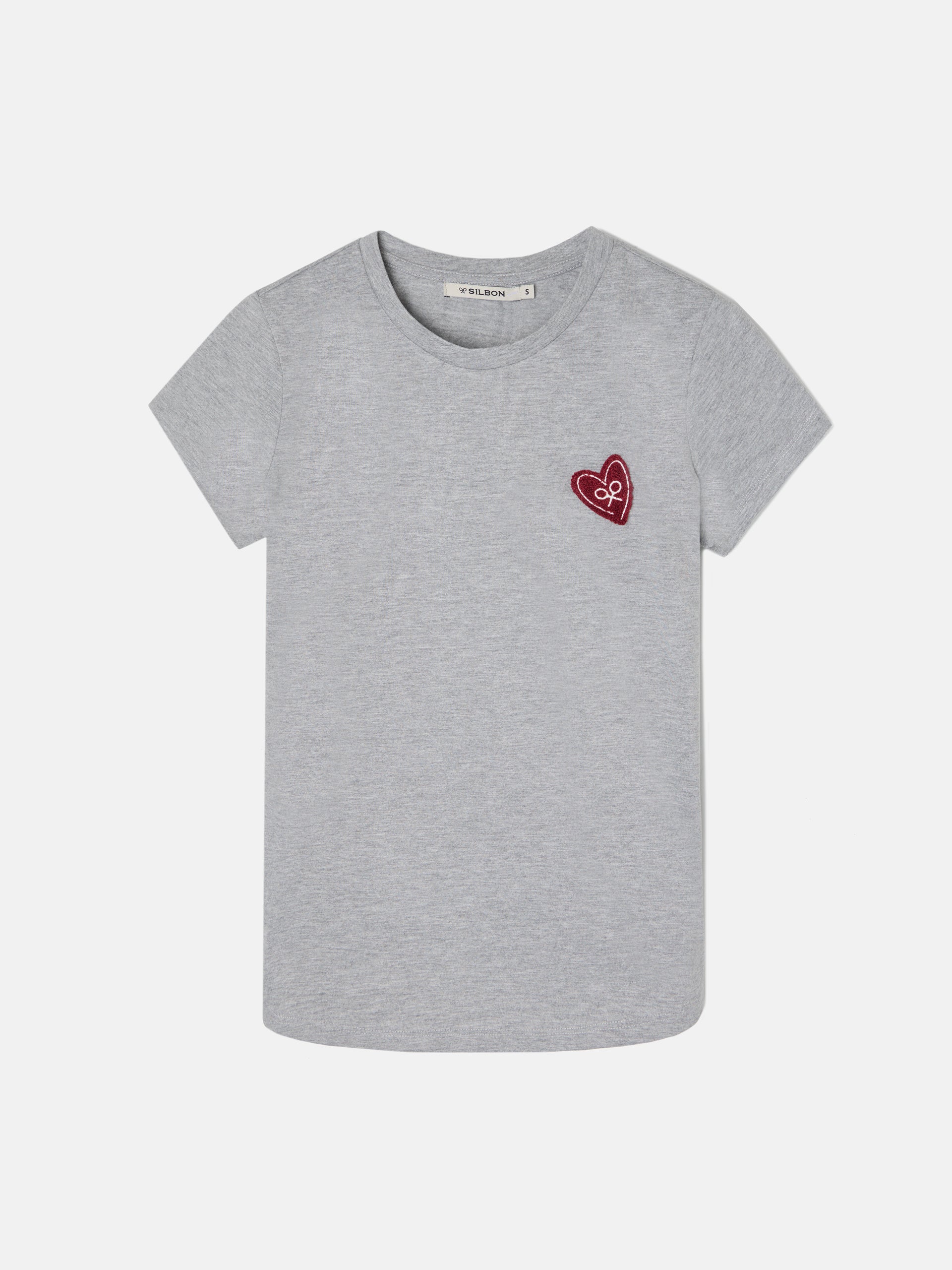 T-shirt woman love cinzenta