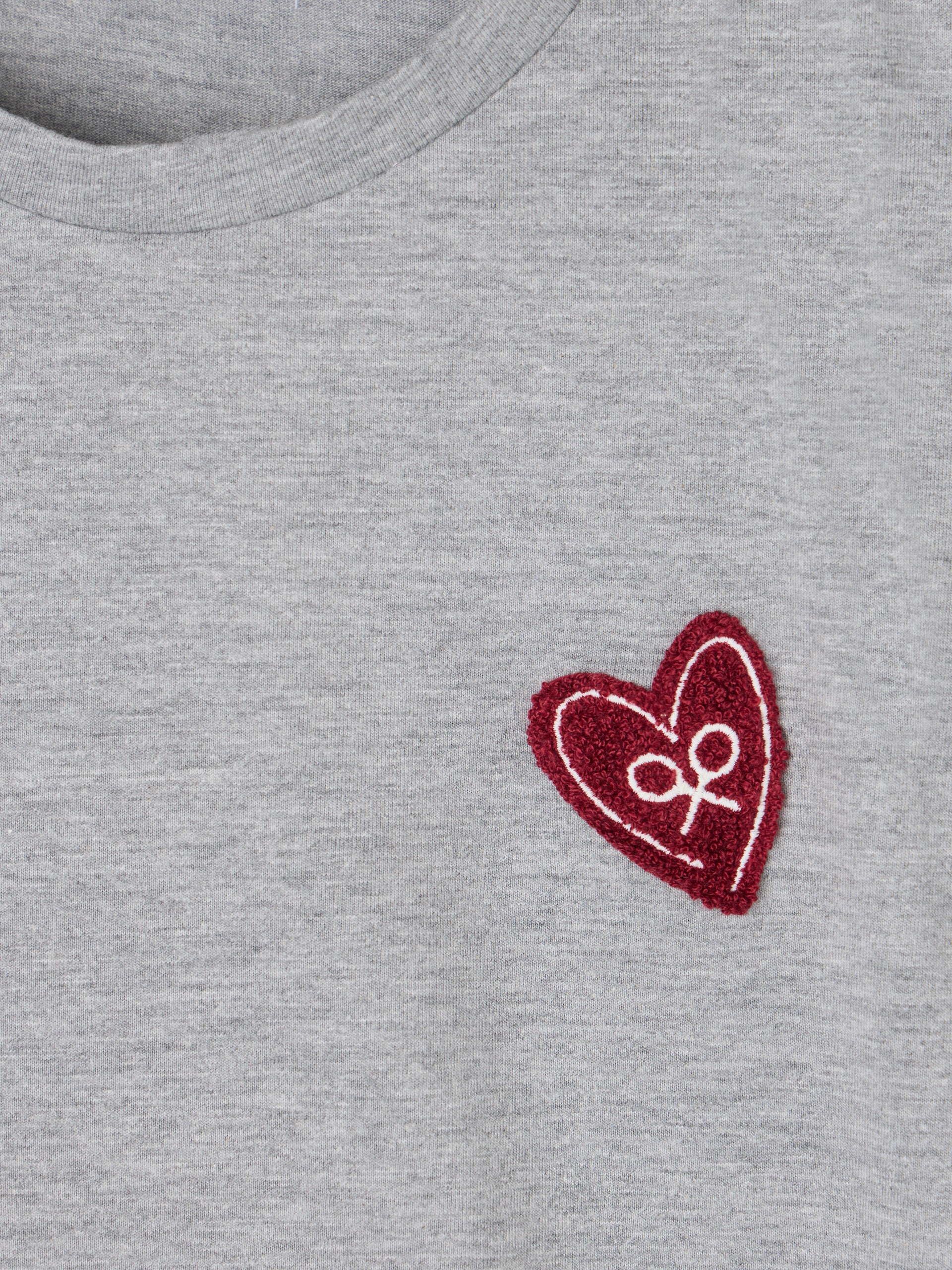 T-shirt woman love cinzenta