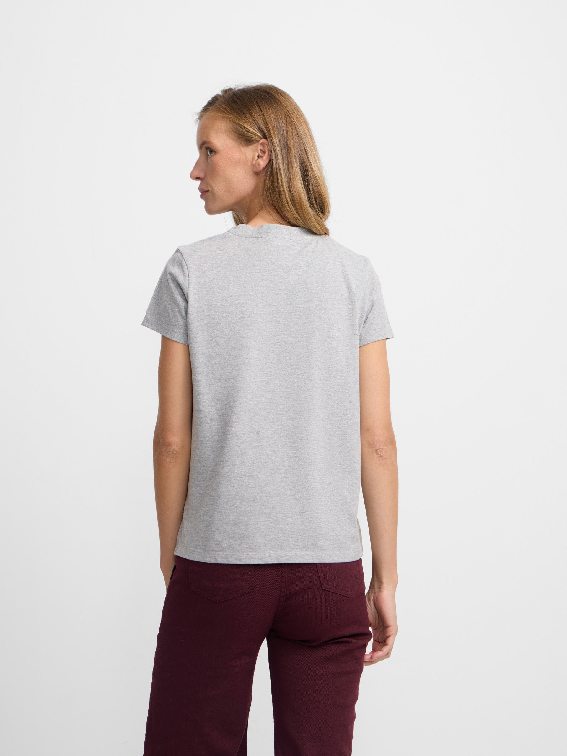 T-shirt woman love cinzenta