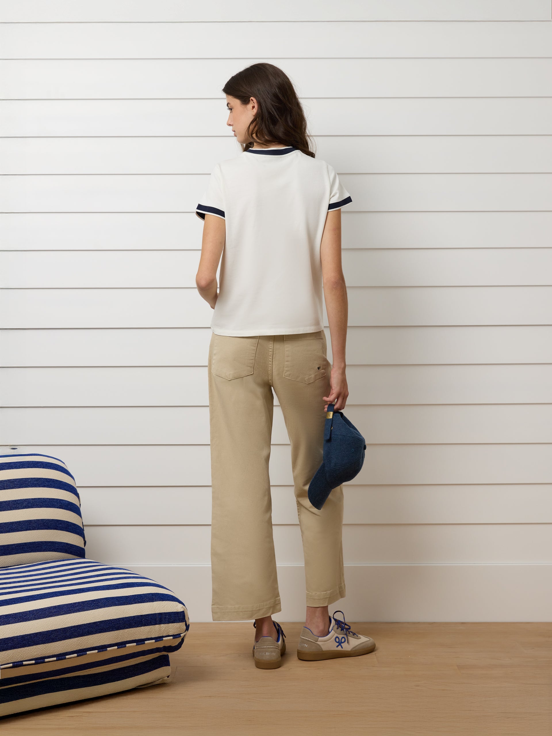 Pantalon culotte marinero beige