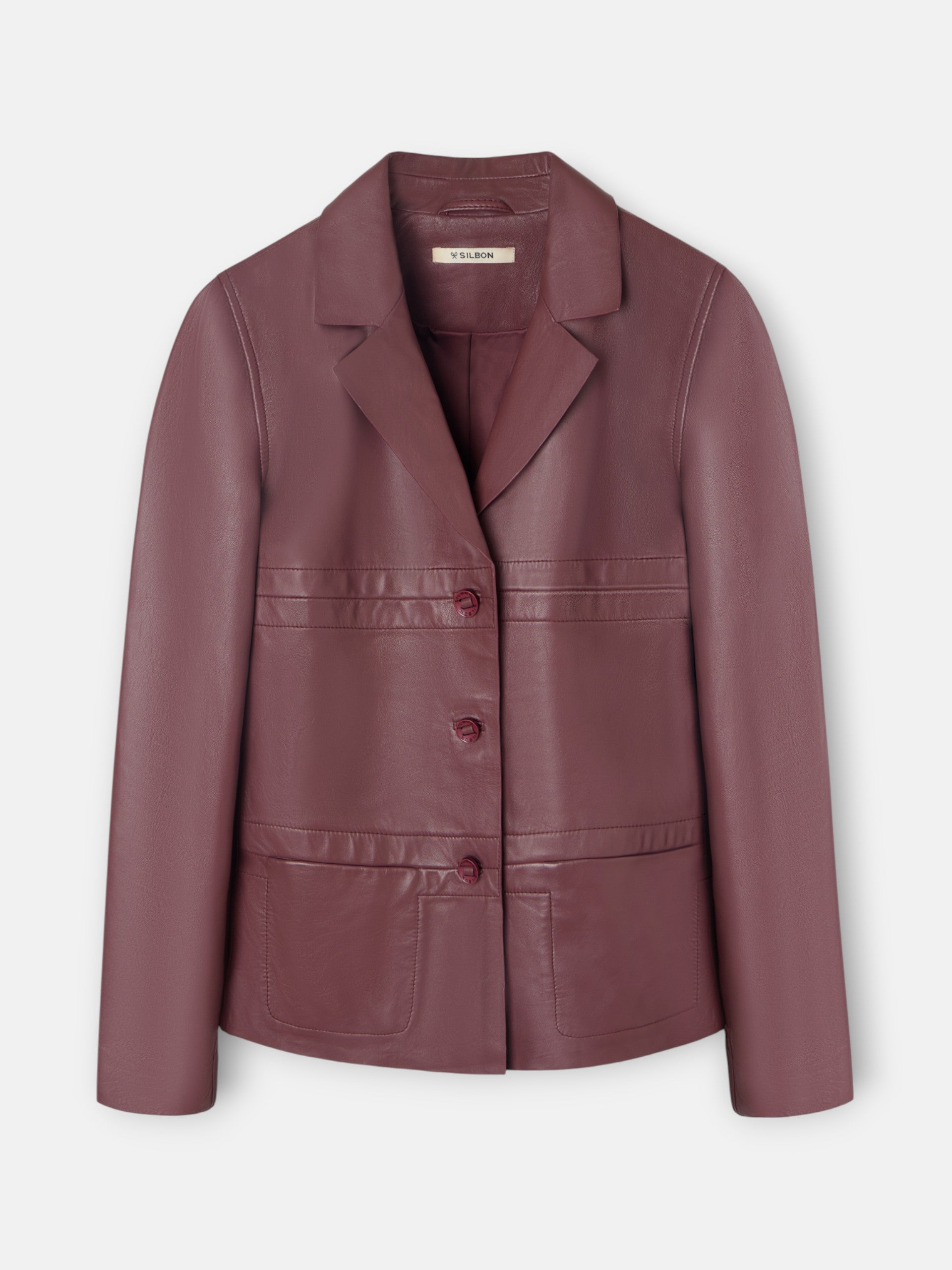 Burgundy leather blazer