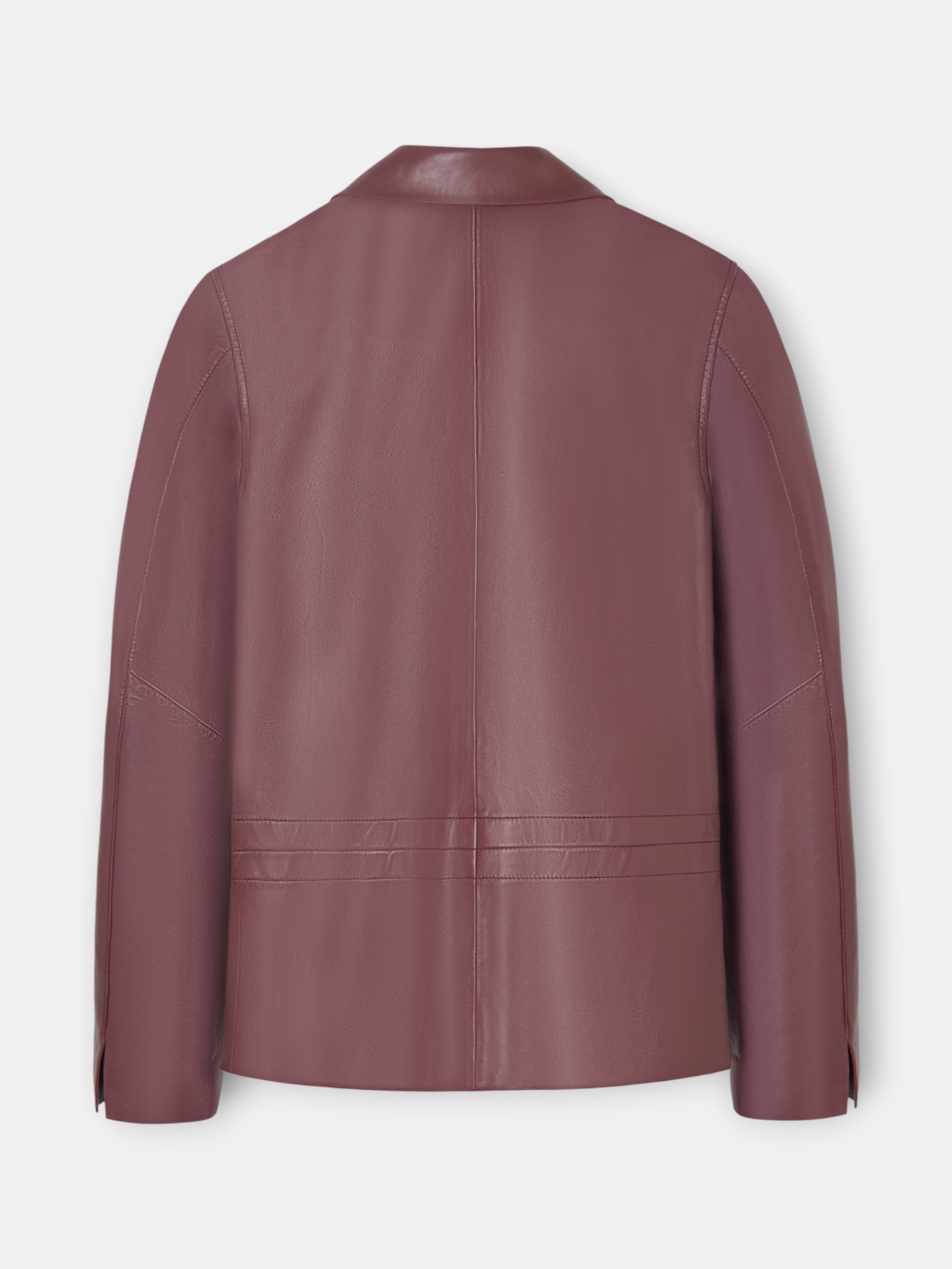 Burgundy leather blazer