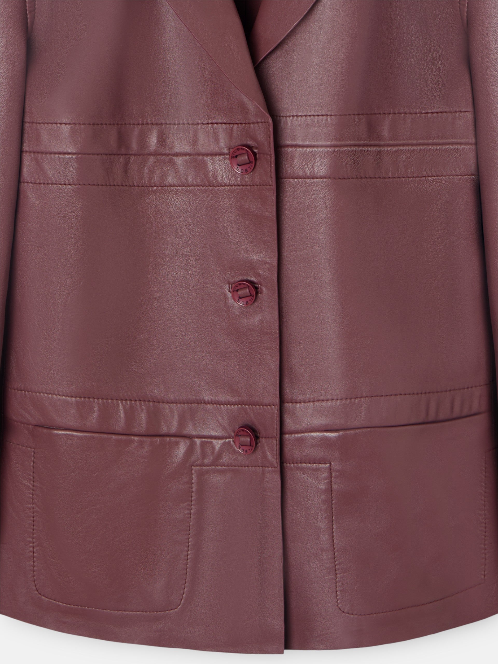 Burgundy leather blazer