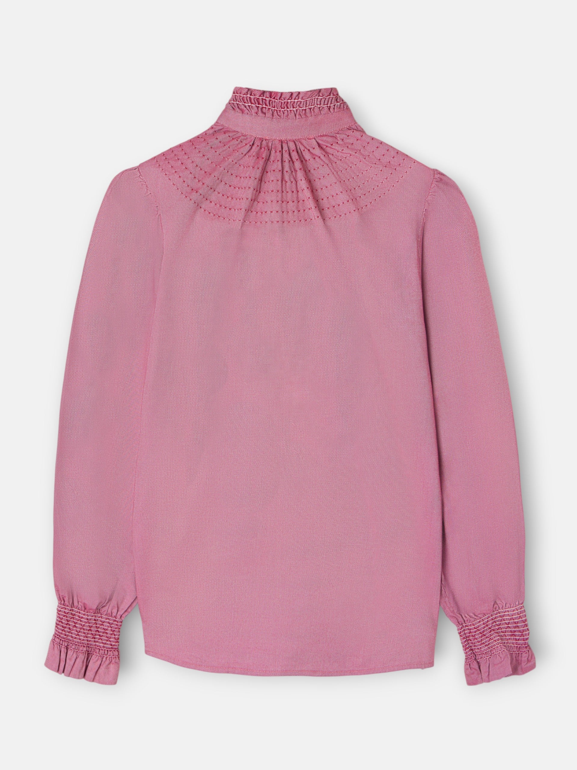 Camisa punho franzido bordô