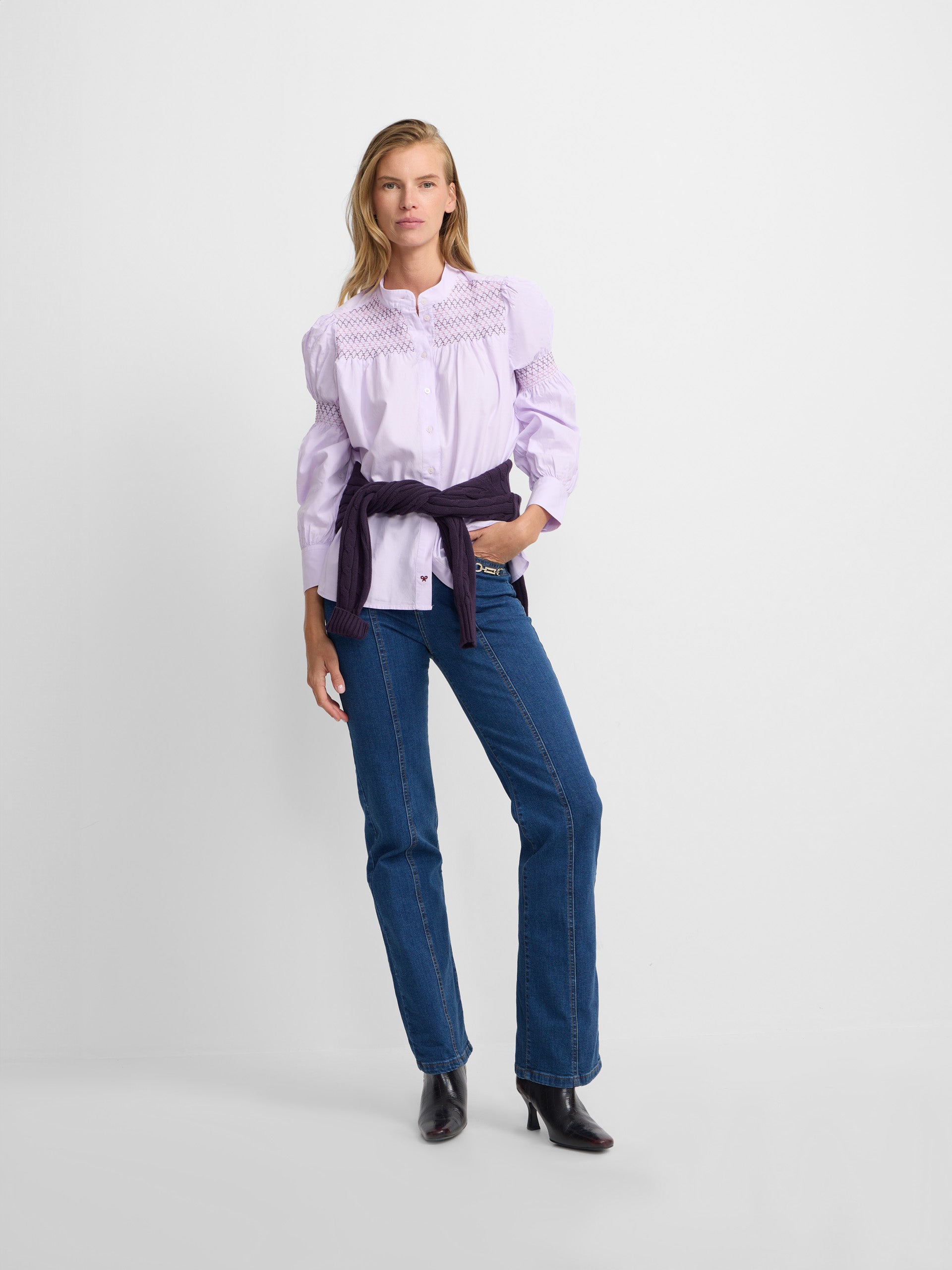 Mauve gathered shirt