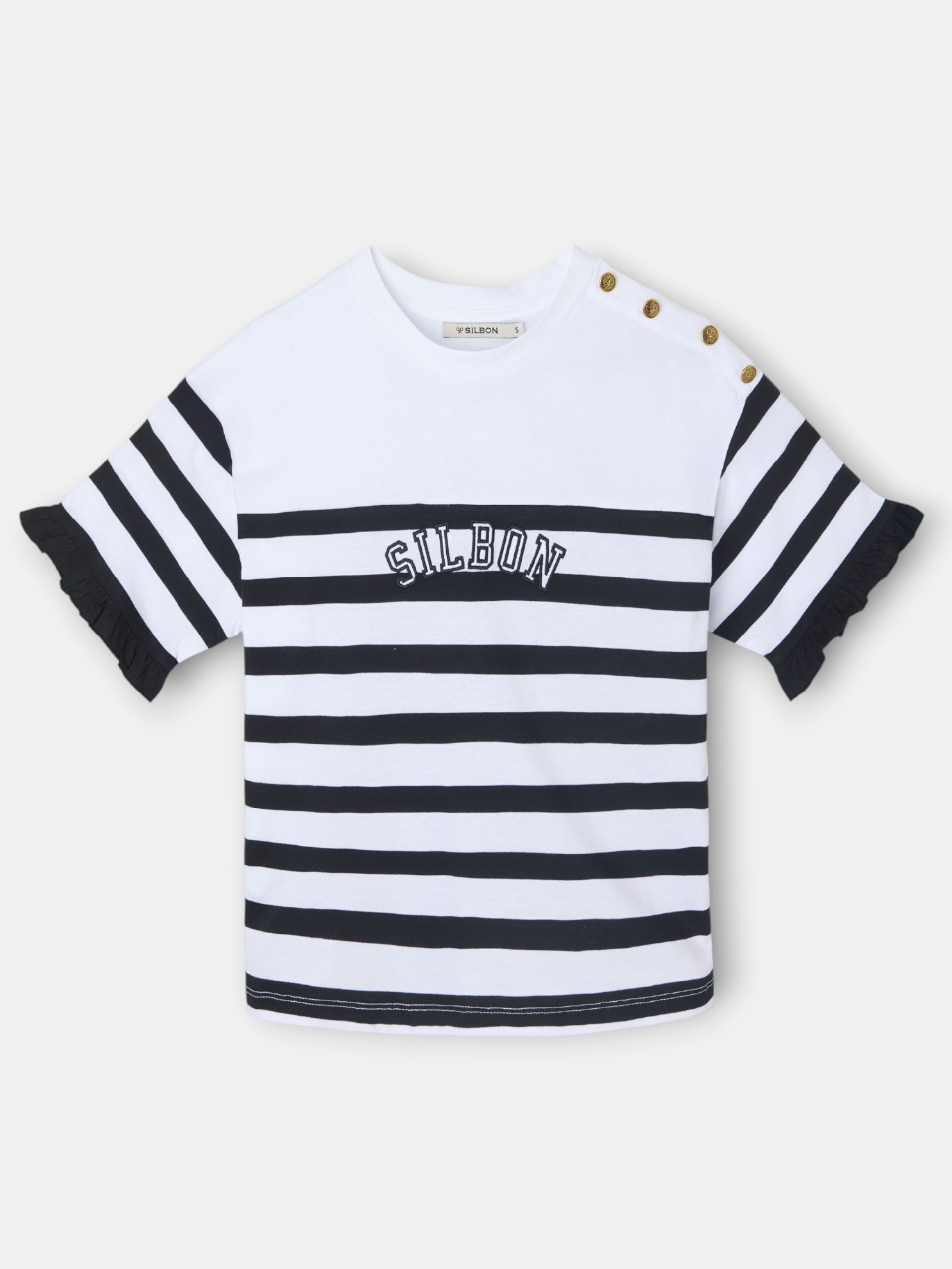 Camisola mulher riscas preta e branca