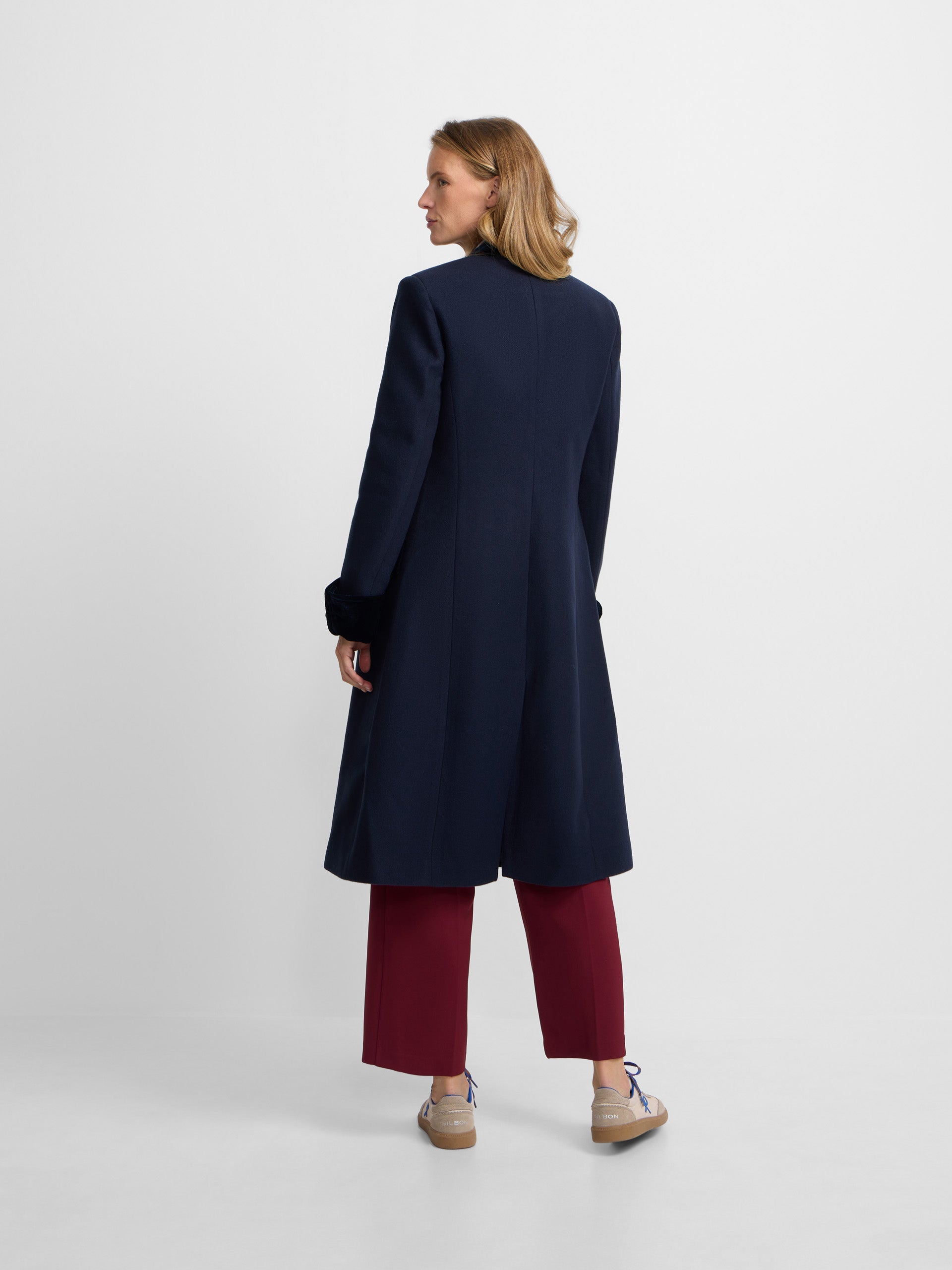 Long navy blue sailor coat