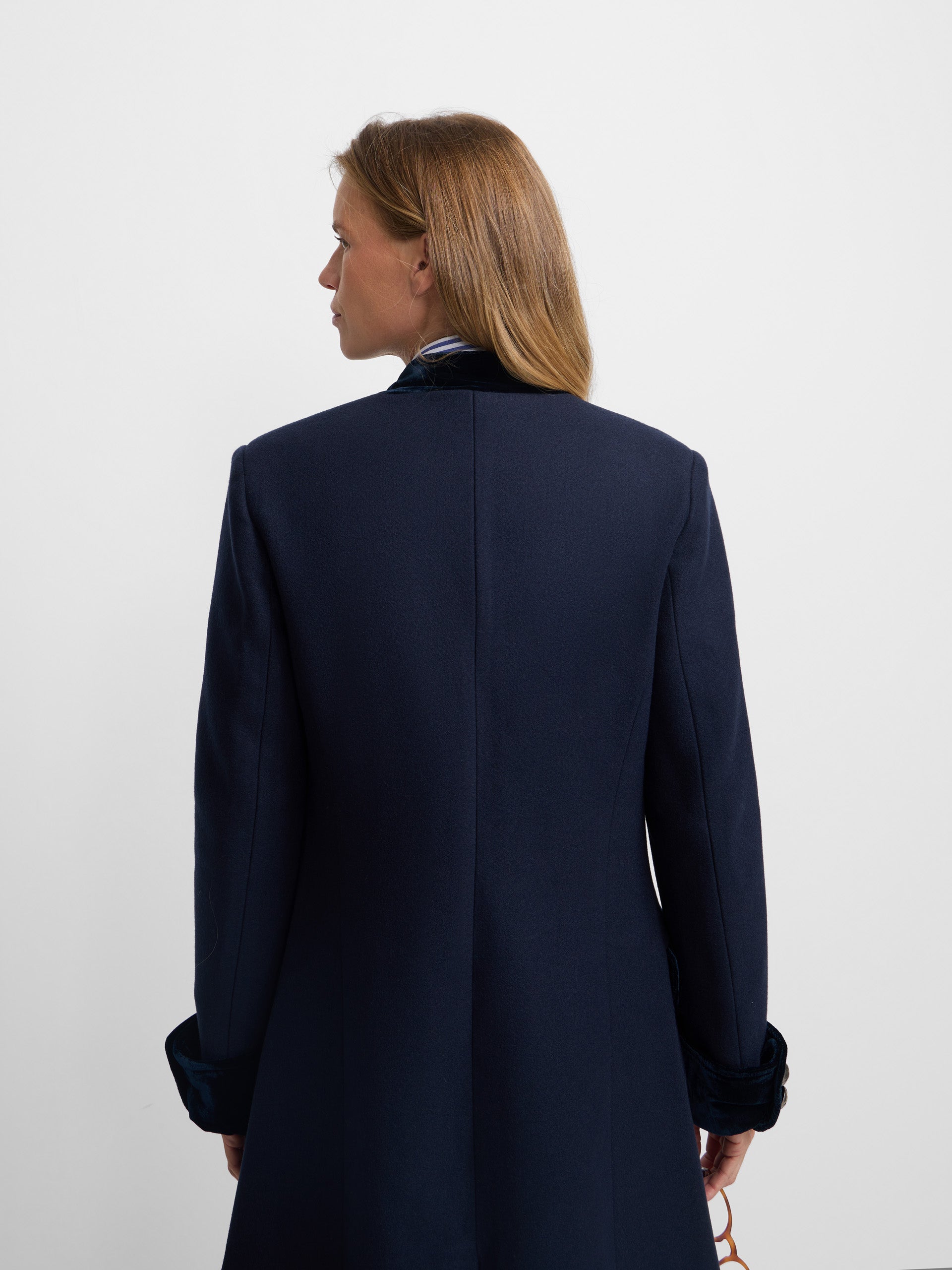 Long navy blue sailor coat