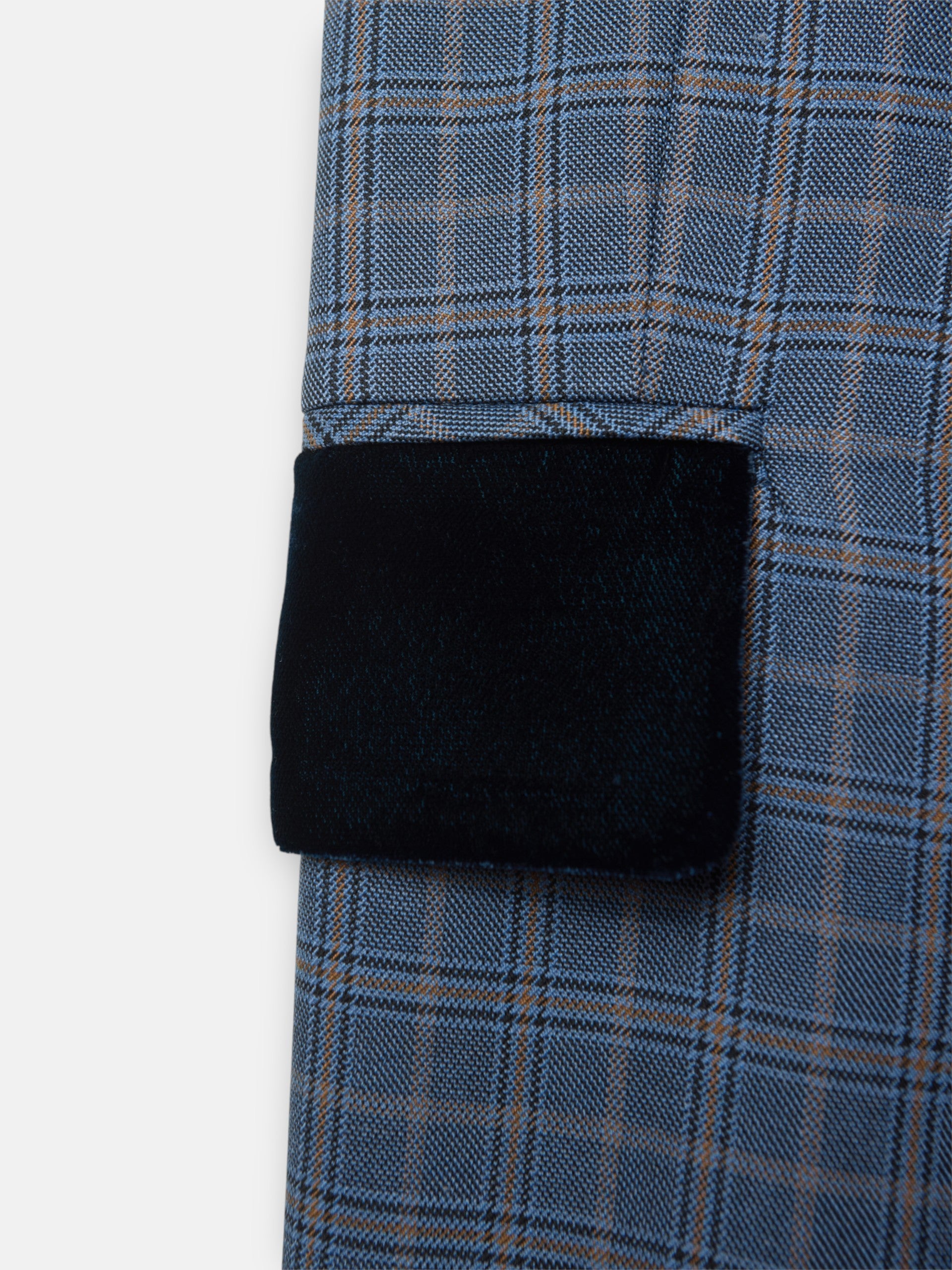 Chaleco largo cruzado cuadros azules